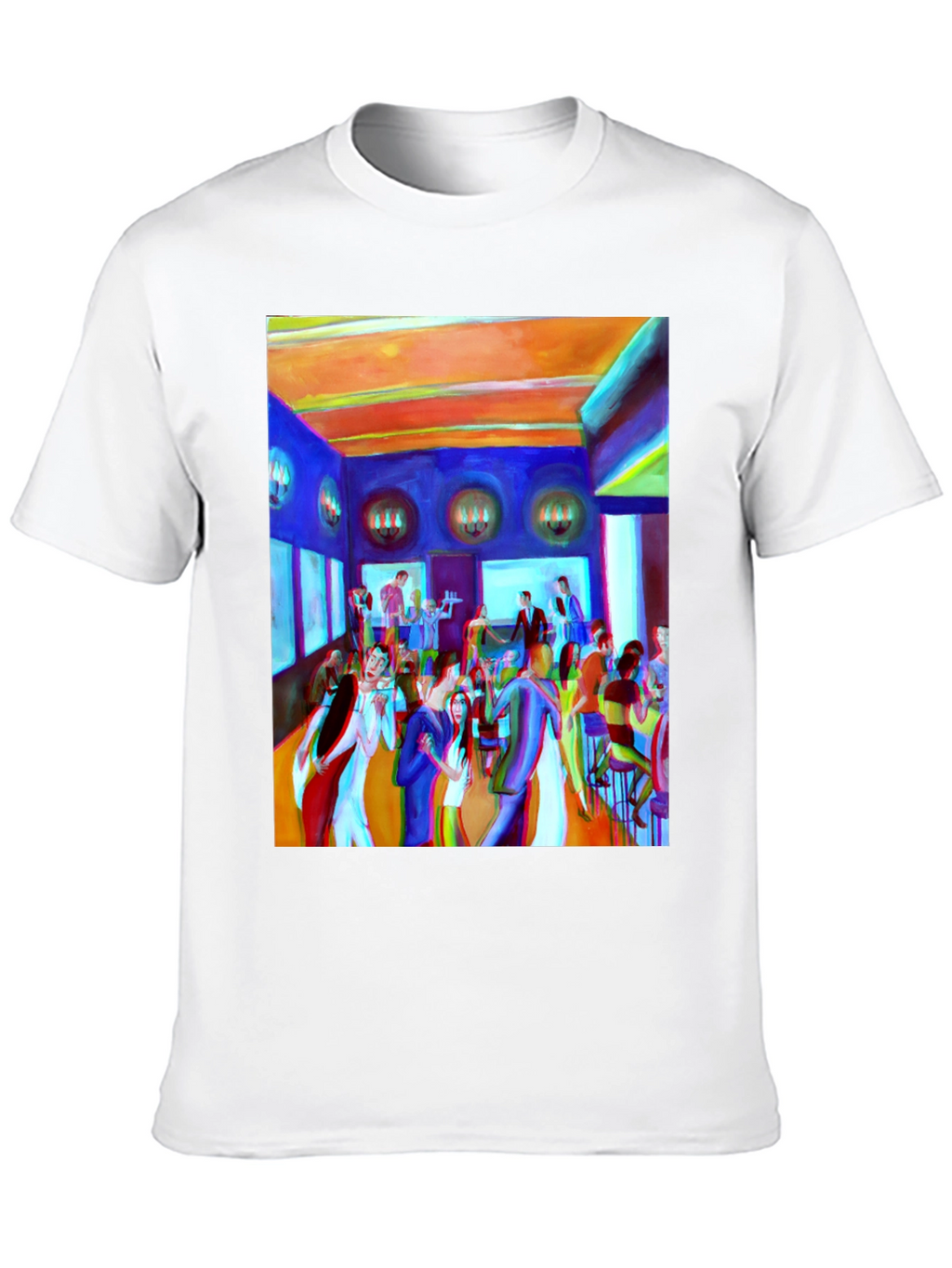 Artistic Party Scene Graphic T-Shirt