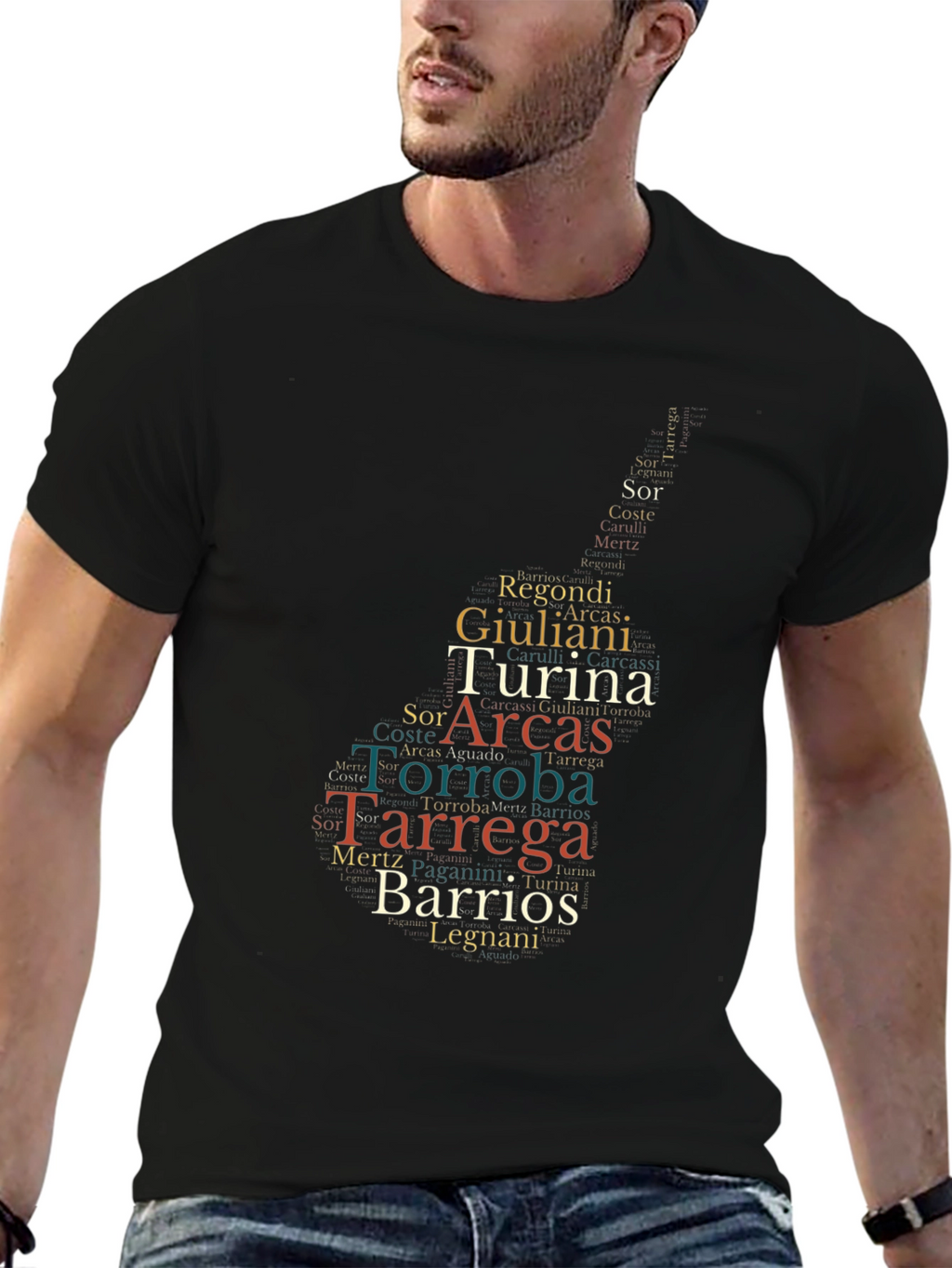 Guitarist Word Cloud T-Shirt