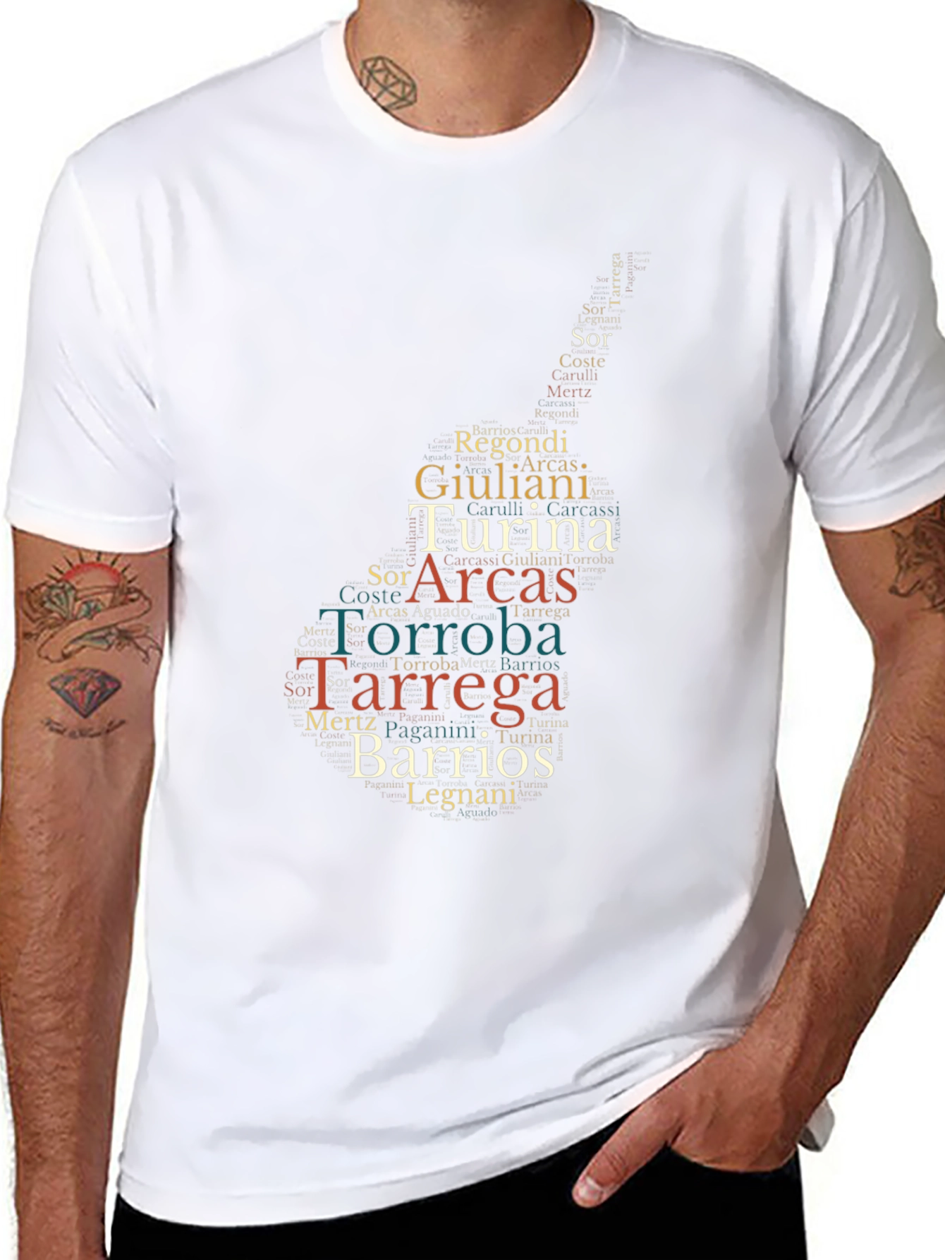 Guitarist Word Cloud T-Shirt