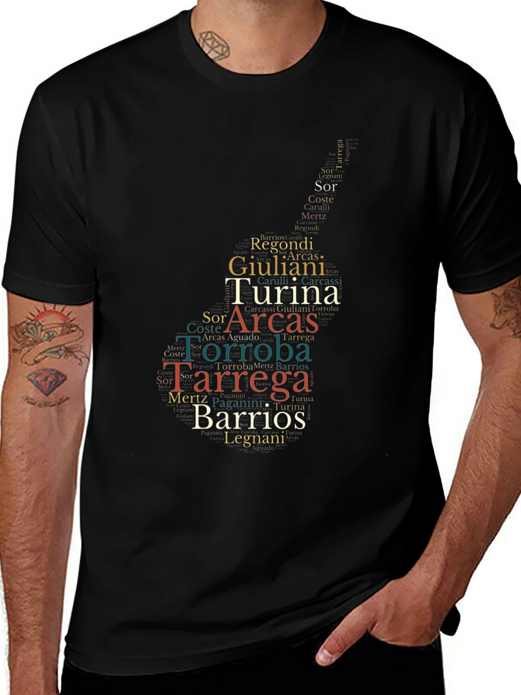 Guitarist Word Cloud T-Shirt