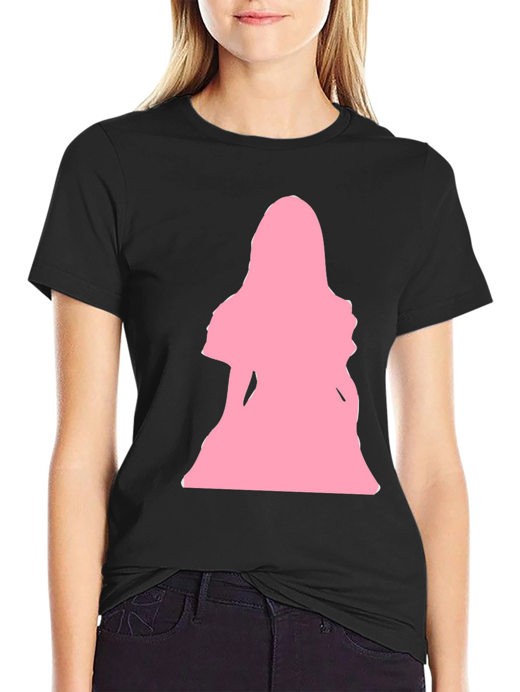 Pink Silhouette Graphic T-Shirt - Black