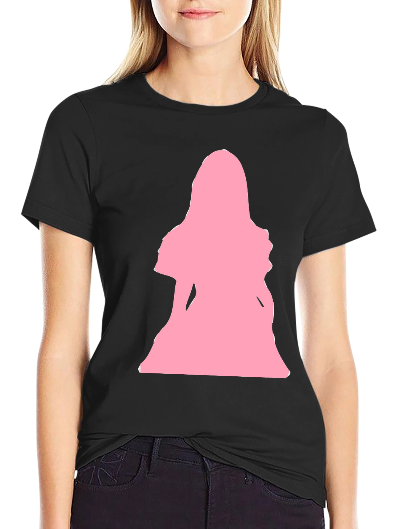 Pink Silhouette Graphic T-Shirt - Black