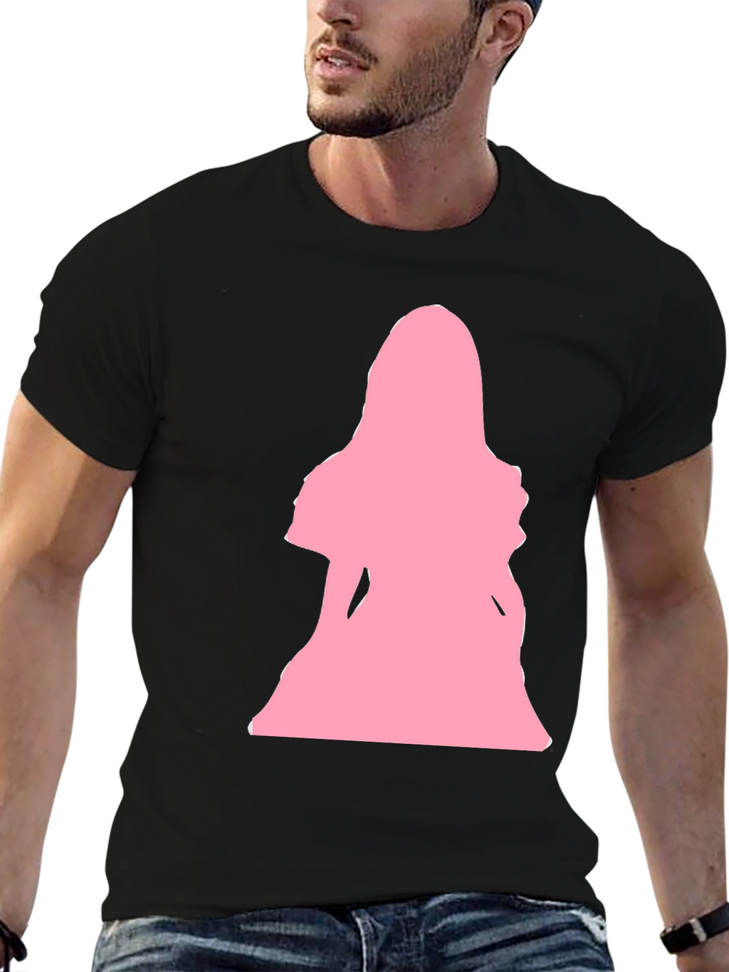 Pink Silhouette Graphic T-Shirt - Black