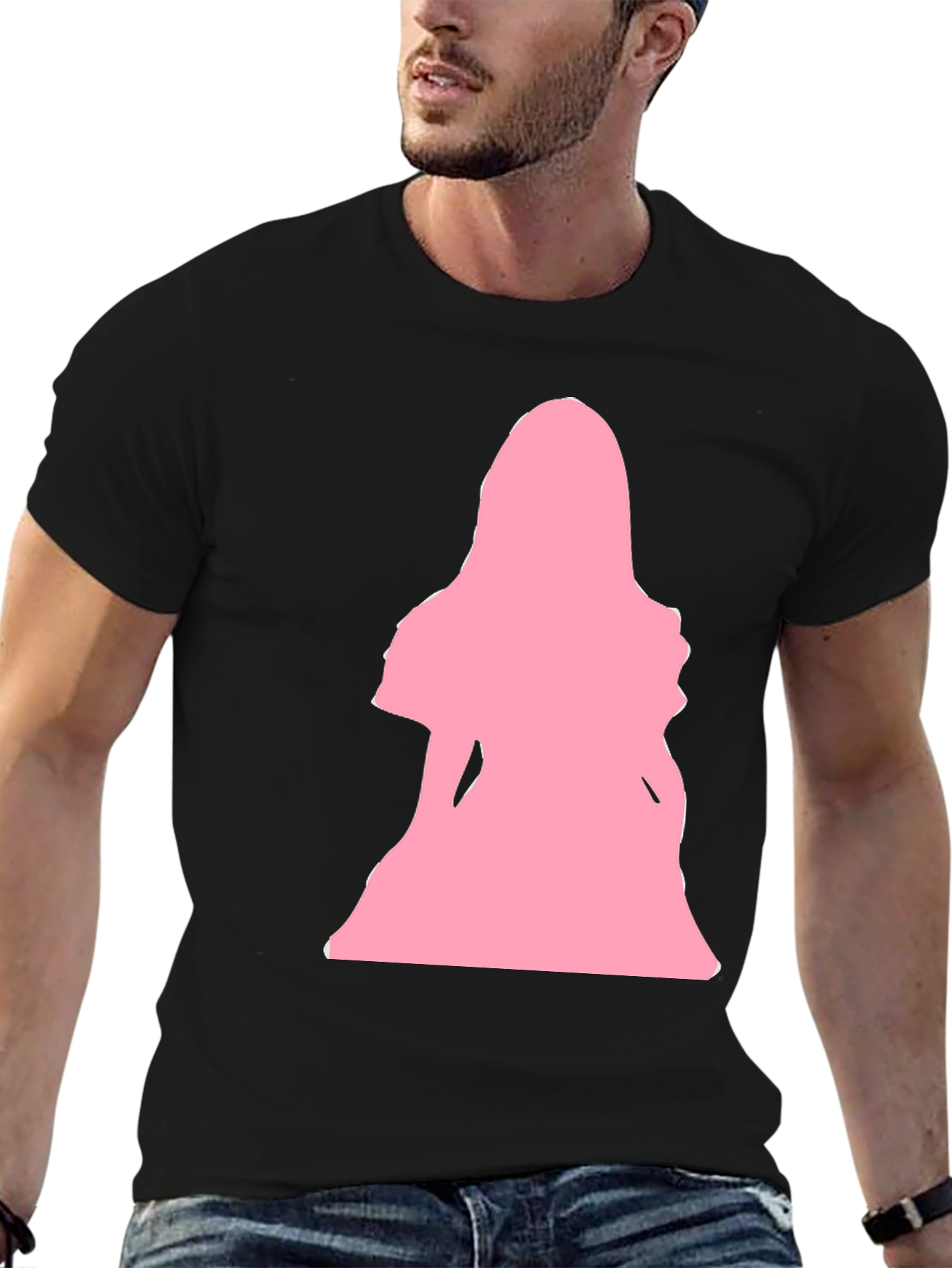 Pink Silhouette Graphic T-Shirt - Black