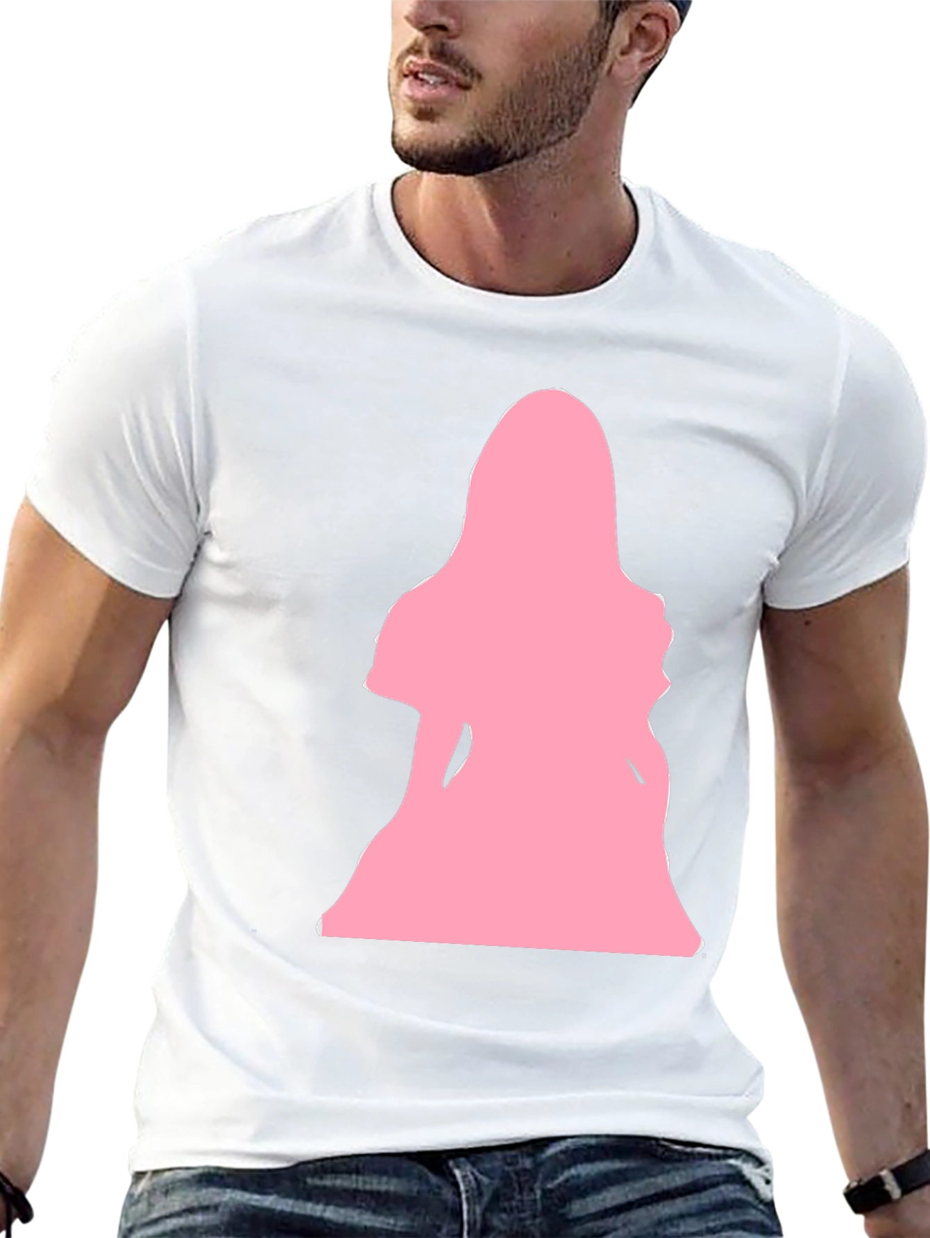 Pink Silhouette Graphic T-Shirt - Black