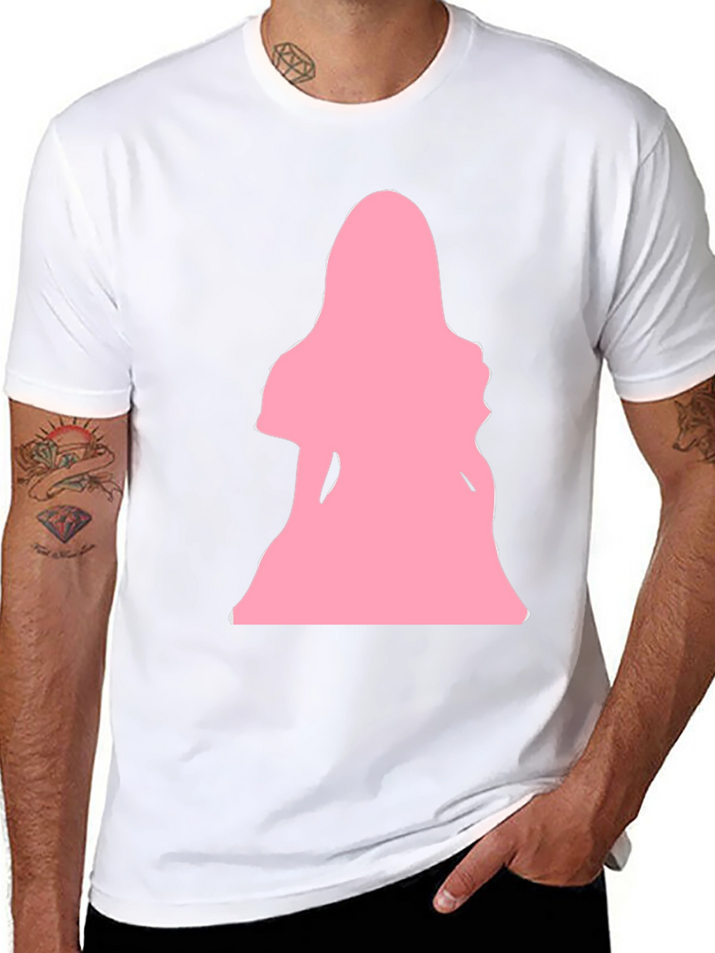 Pink Silhouette Graphic T-Shirt - Black