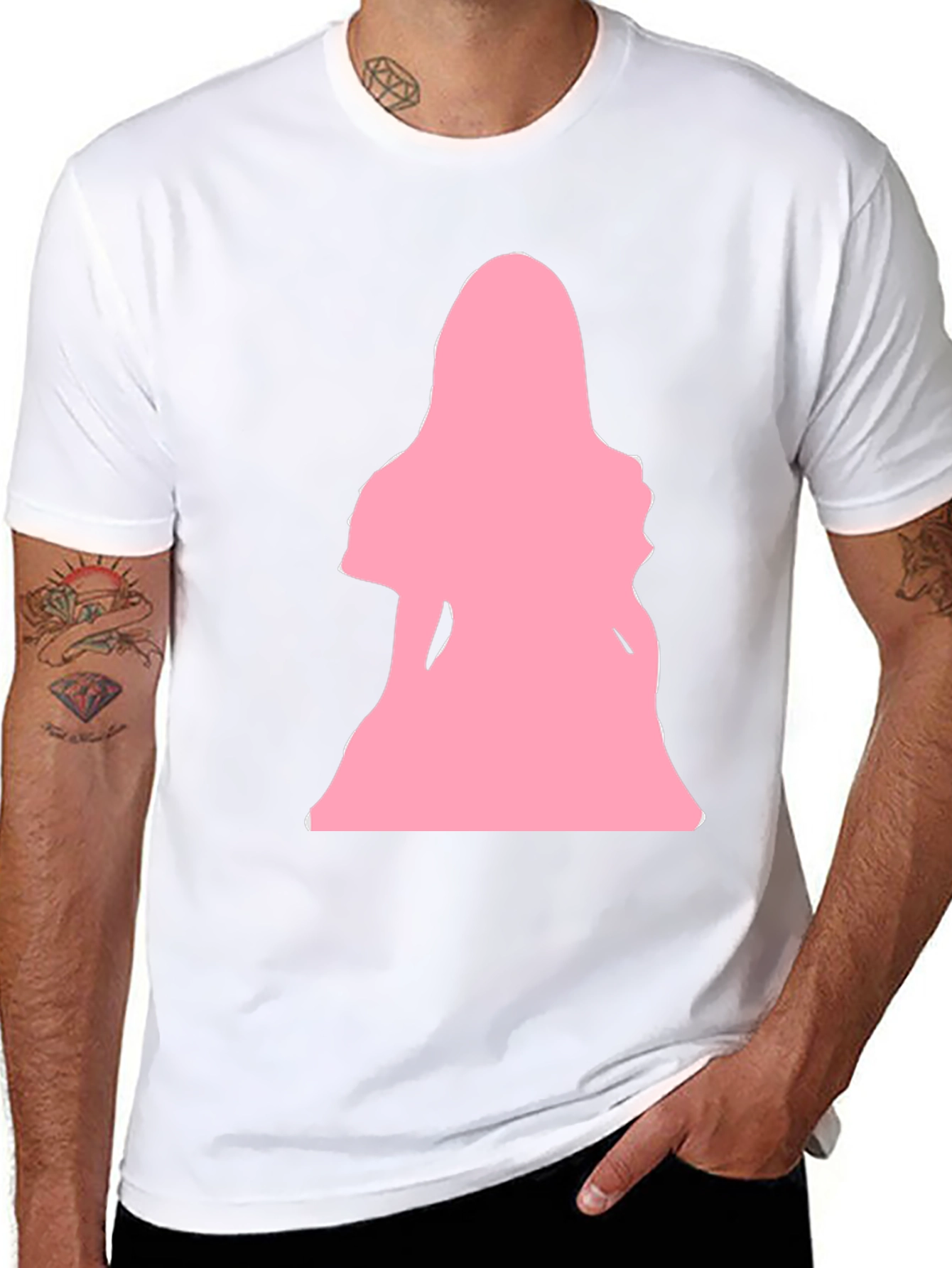 Pink Silhouette Graphic T-Shirt - Black