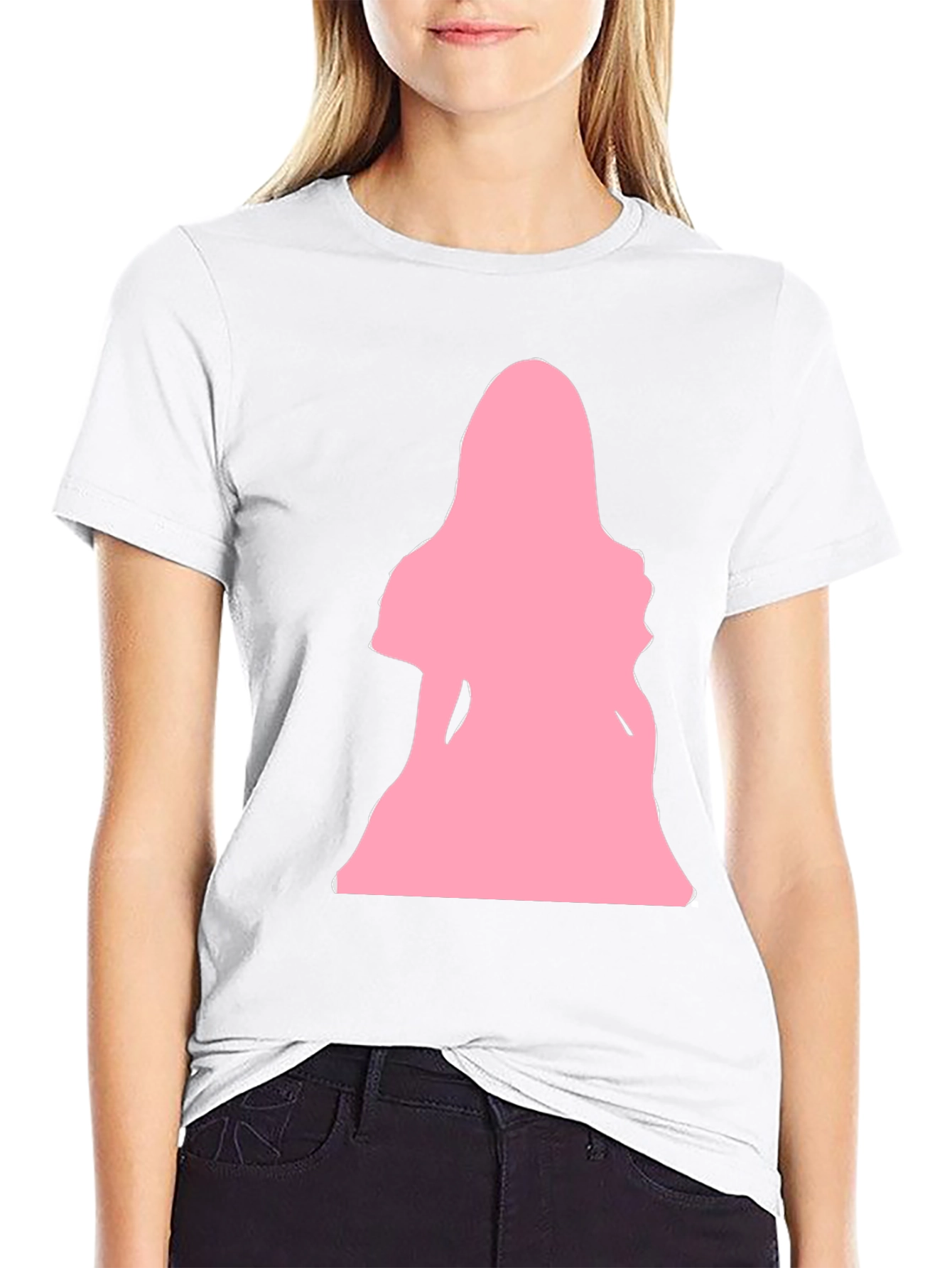 Pink Silhouette Graphic T-Shirt - Black