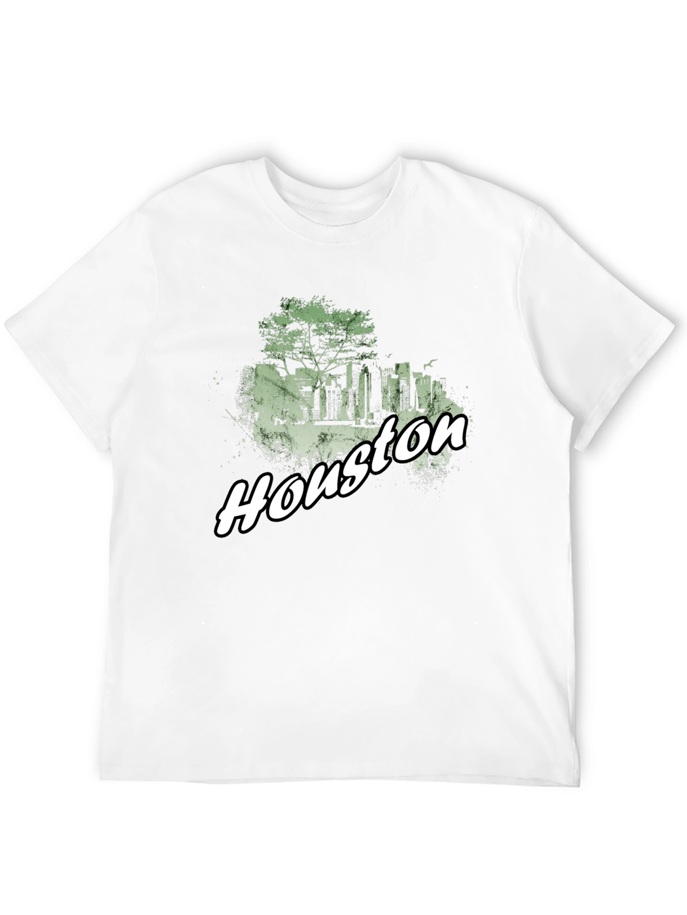 Houston Skyline Graphic Tee - Black Cotton Blend
