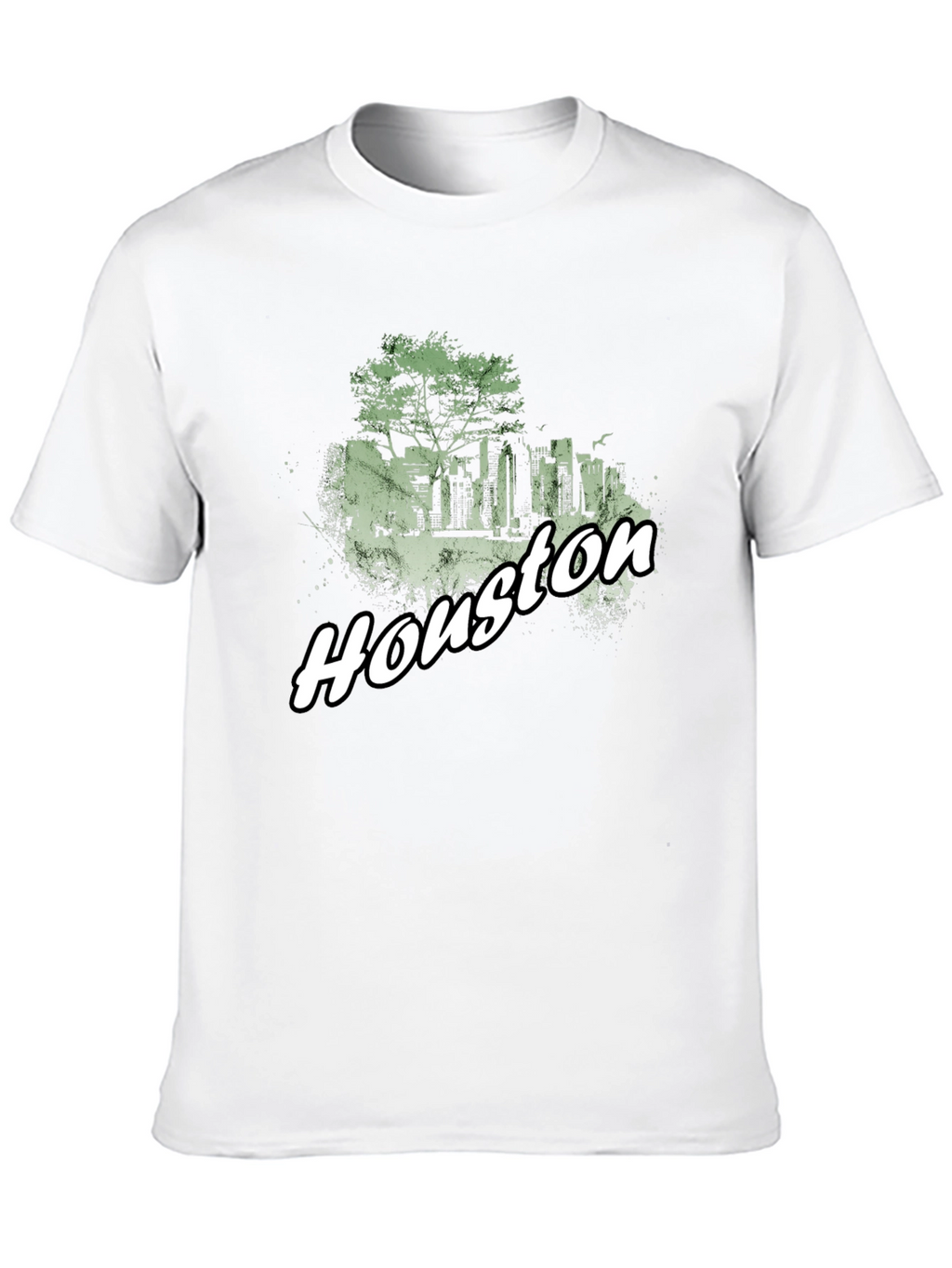 Houston Skyline Graphic Tee - Black Cotton Blend