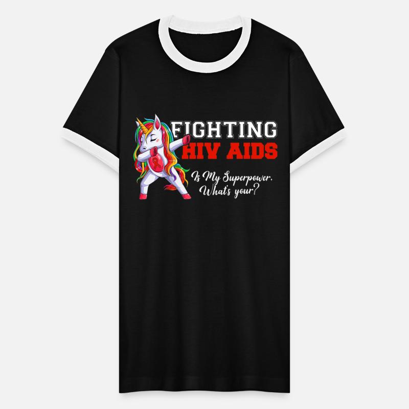 Dabbing Unicorn Red Ribbon Fighting HIV AIDS