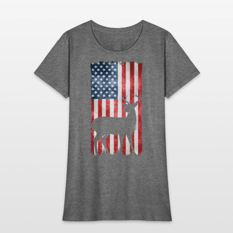 Deer Hunting American Flag T-Shirts