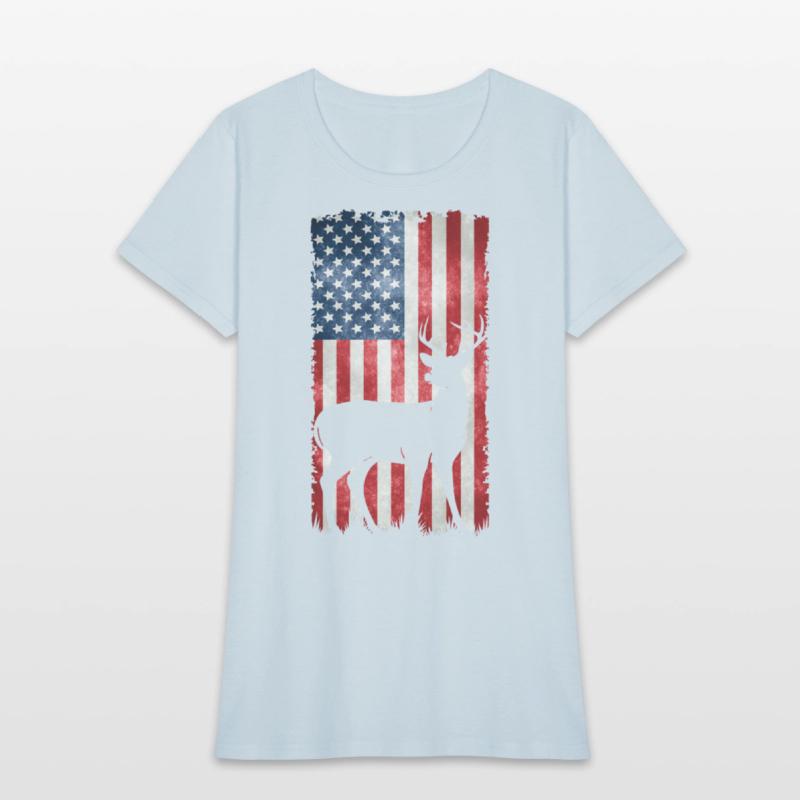 Deer Hunting American Flag T-Shirts