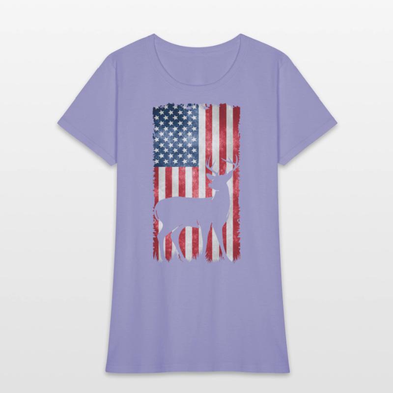 Deer Hunting American Flag T-Shirts