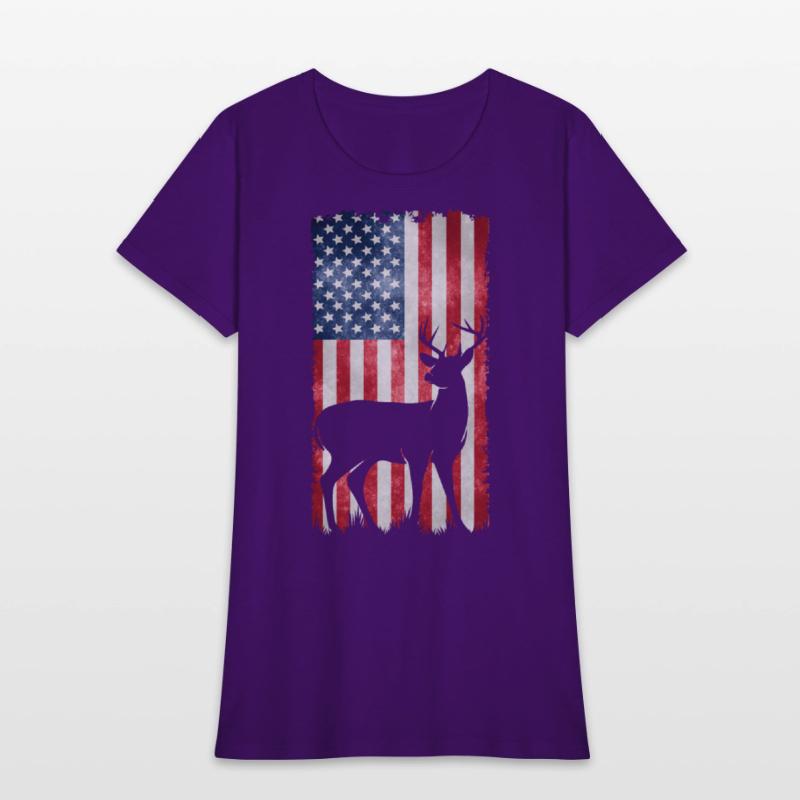 Deer Hunting American Flag T-Shirts
