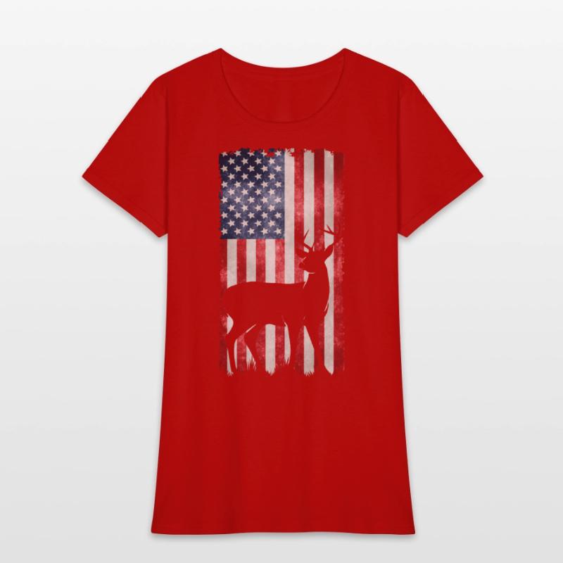Deer Hunting American Flag T-Shirts
