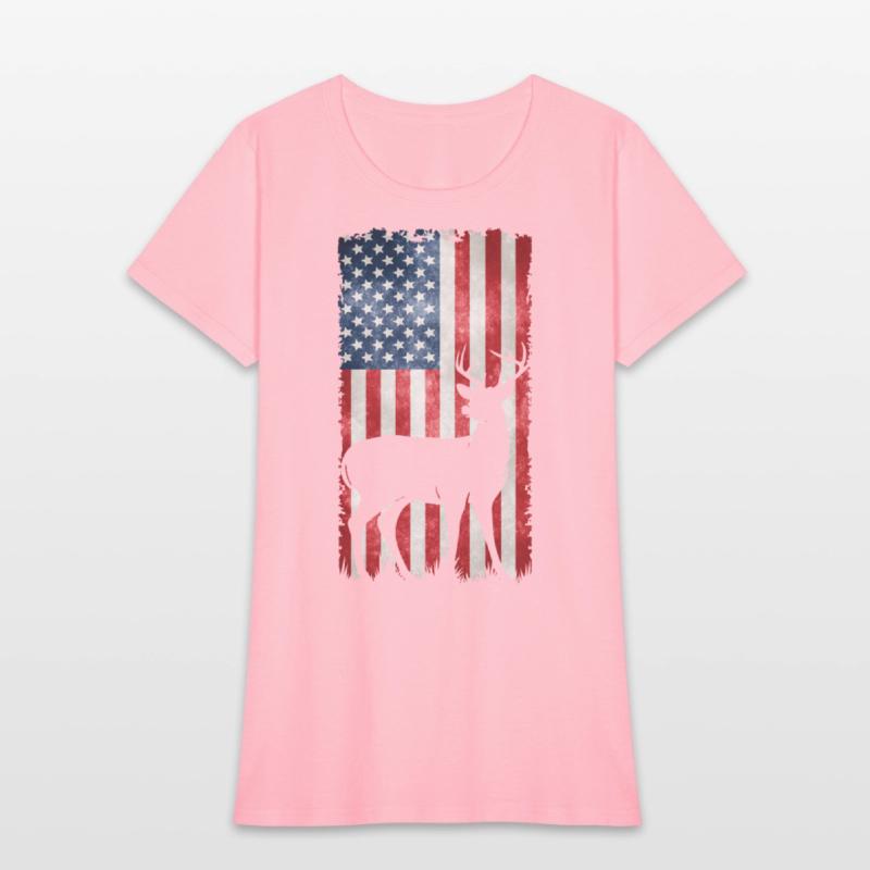 Deer Hunting American Flag T-Shirts