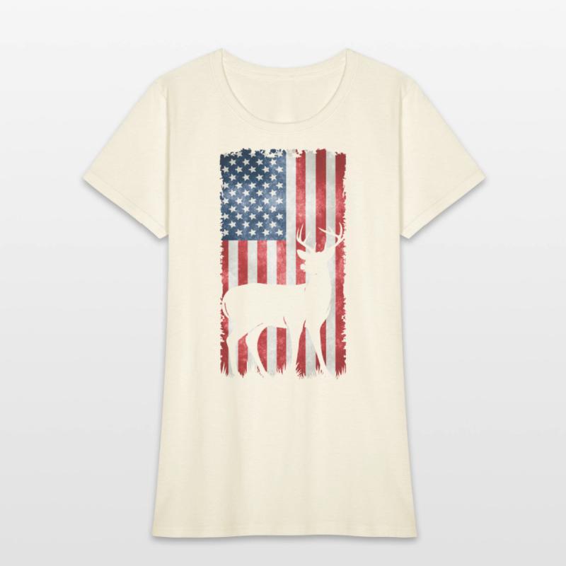 Deer Hunting American Flag T-Shirts