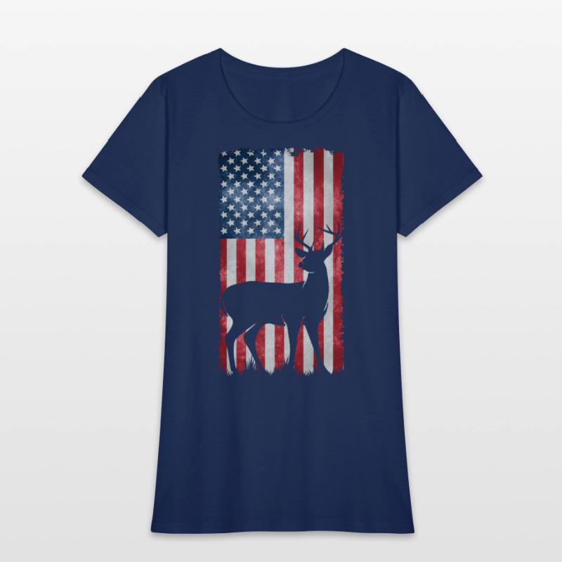 Deer Hunting American Flag T-Shirts