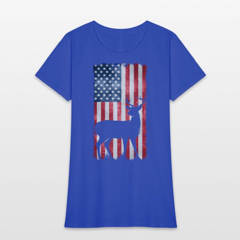 Deer Hunting American Flag T-Shirts