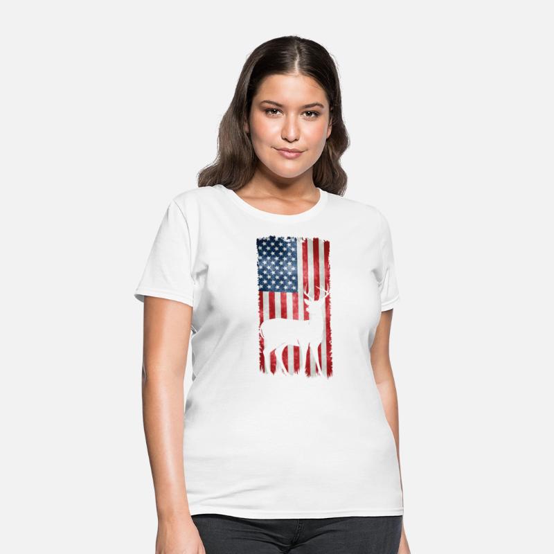 Deer Hunting American Flag T-Shirts