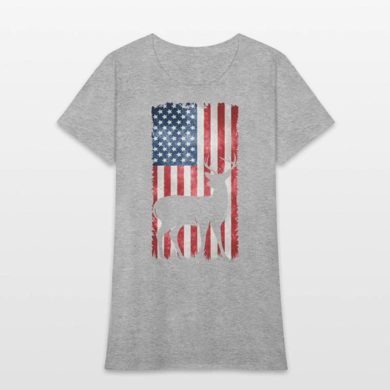Deer Hunting American Flag T-Shirts