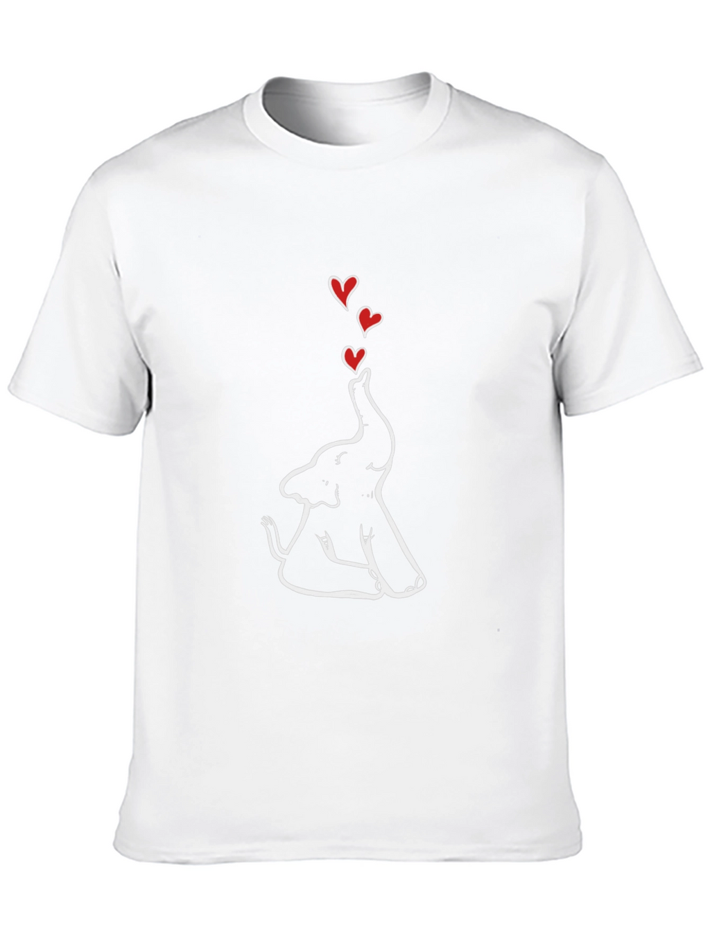 Elephant Love Heart Graphic Tee - Black