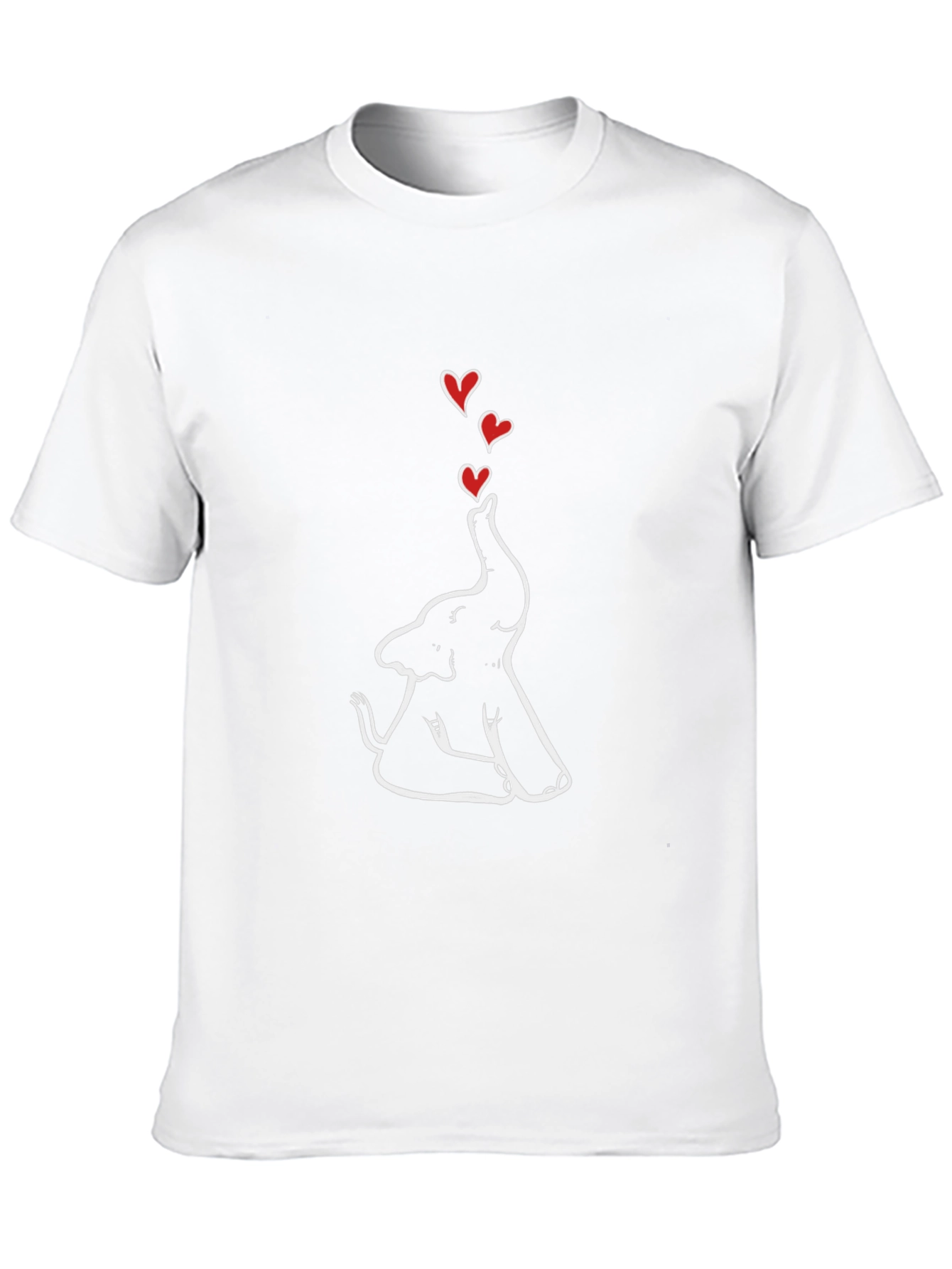 Elephant Love Heart Graphic Tee - Black