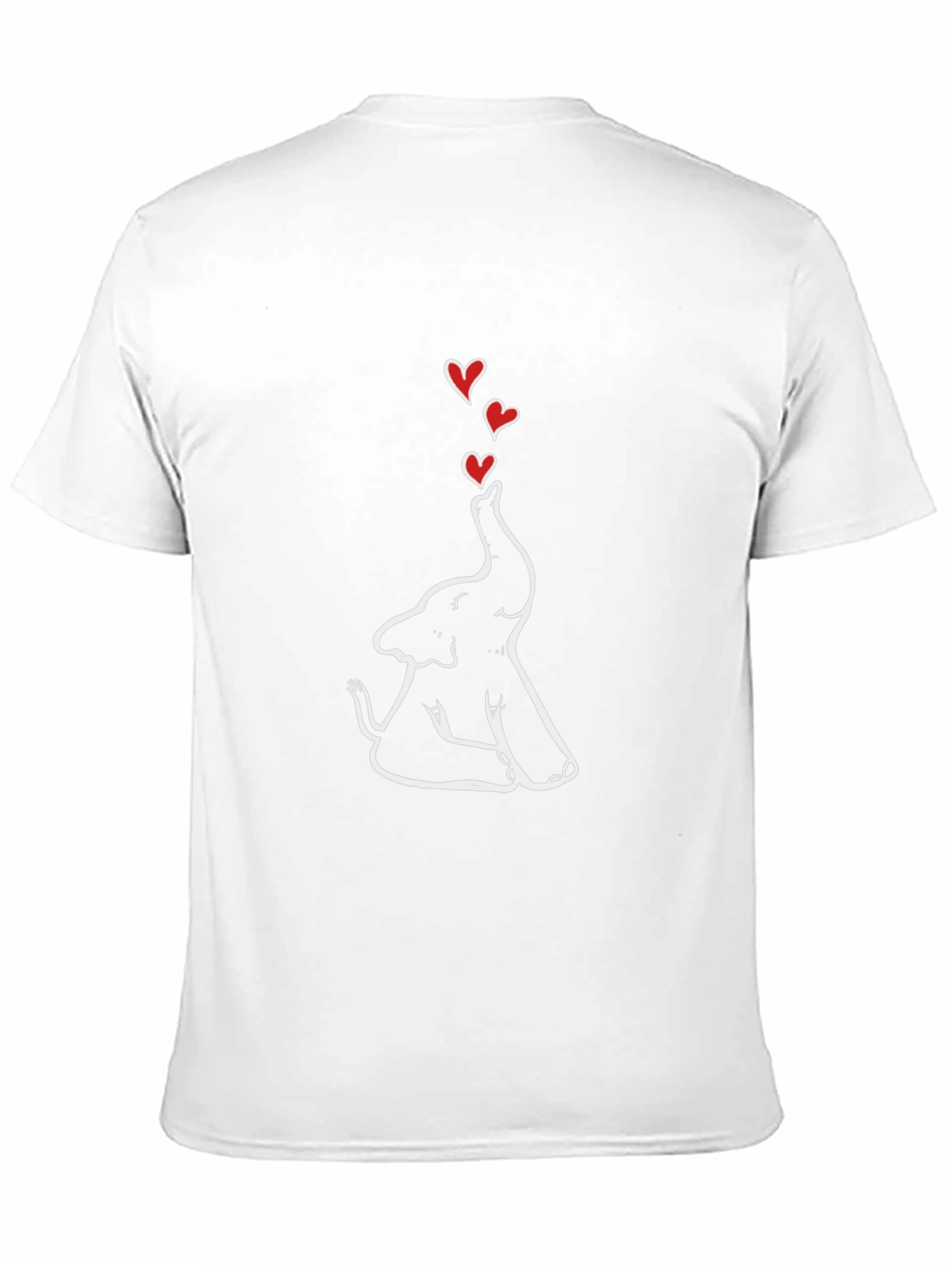Elephant Love Heart Graphic Tee - Black