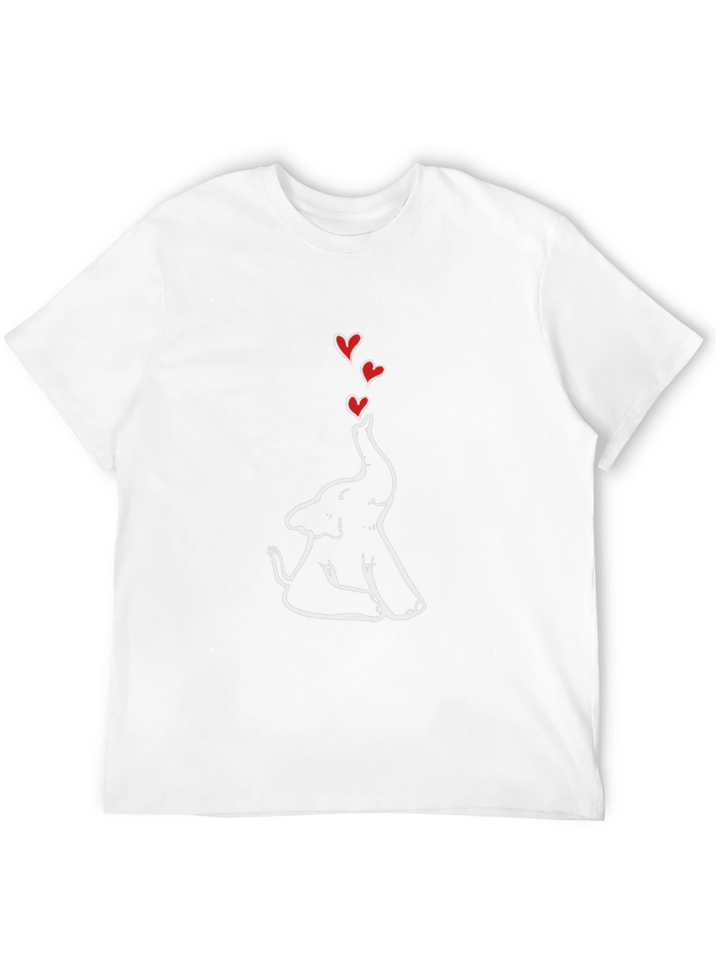 Elephant Love Heart Graphic Tee - Black