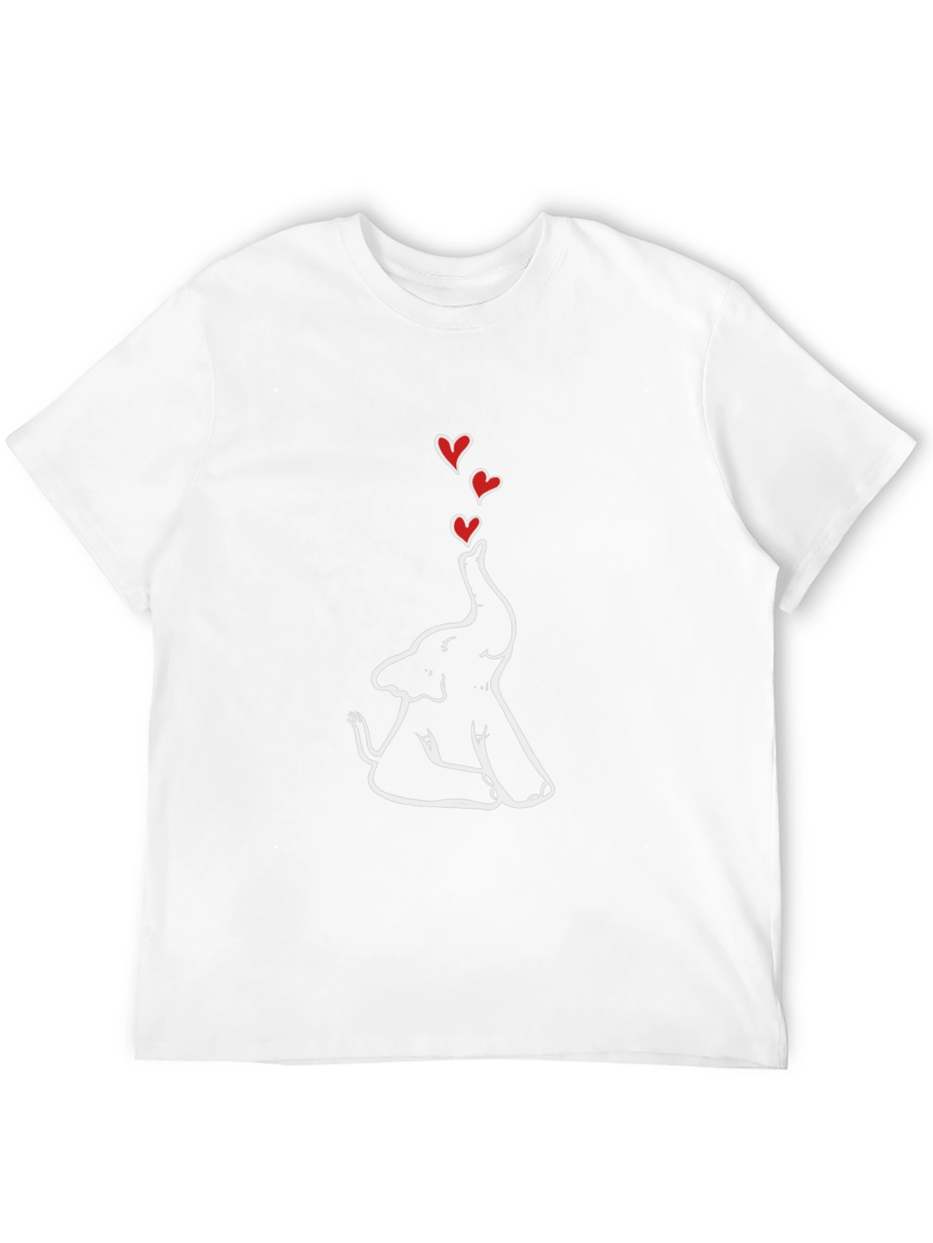 Elephant Love Heart Graphic Tee - Black