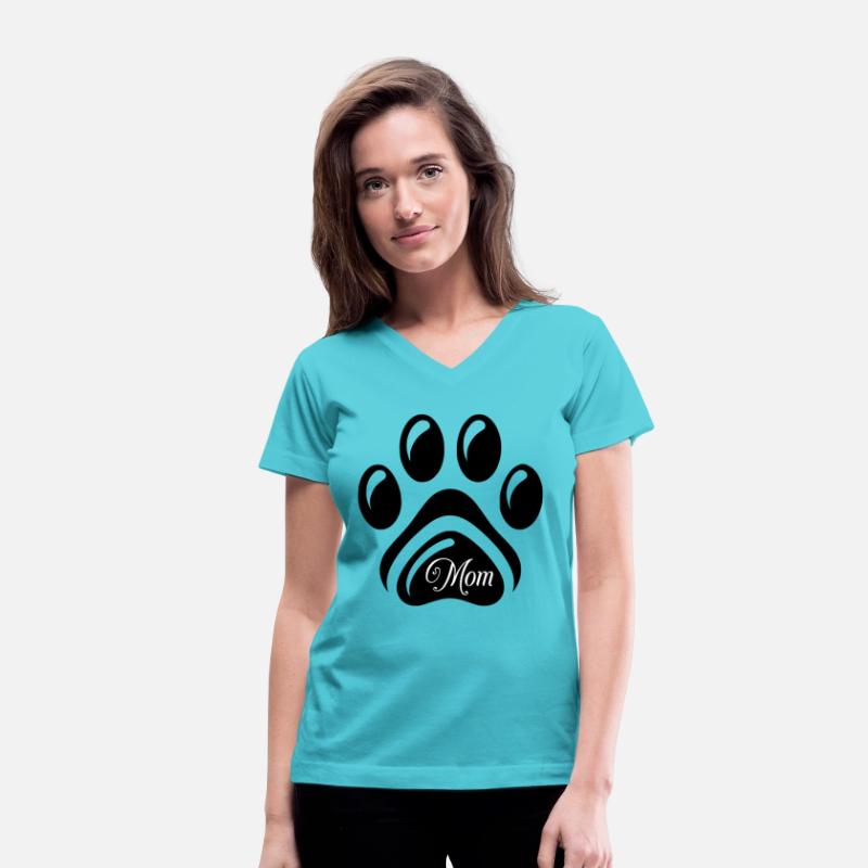 dog mom paw print - black paw mom saying