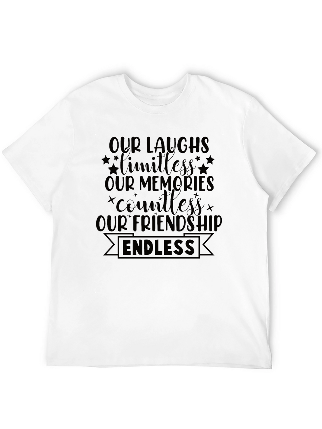 Endless Friendship Graphic Tee - Soft Black Cotton Shirt