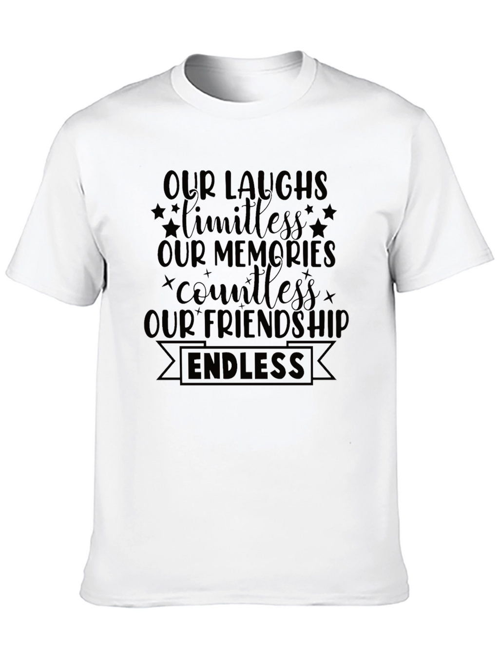 Endless Friendship Graphic Tee - Soft Black Cotton Shirt
