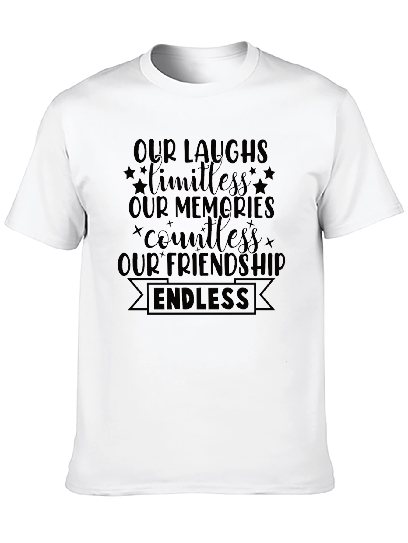 Endless Friendship Graphic Tee - Soft Black Cotton Shirt