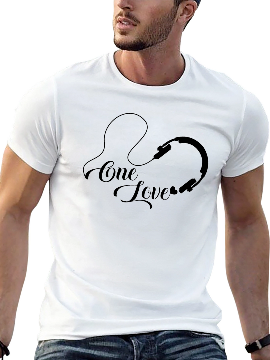 One Love Headphones Graphic T-Shirt