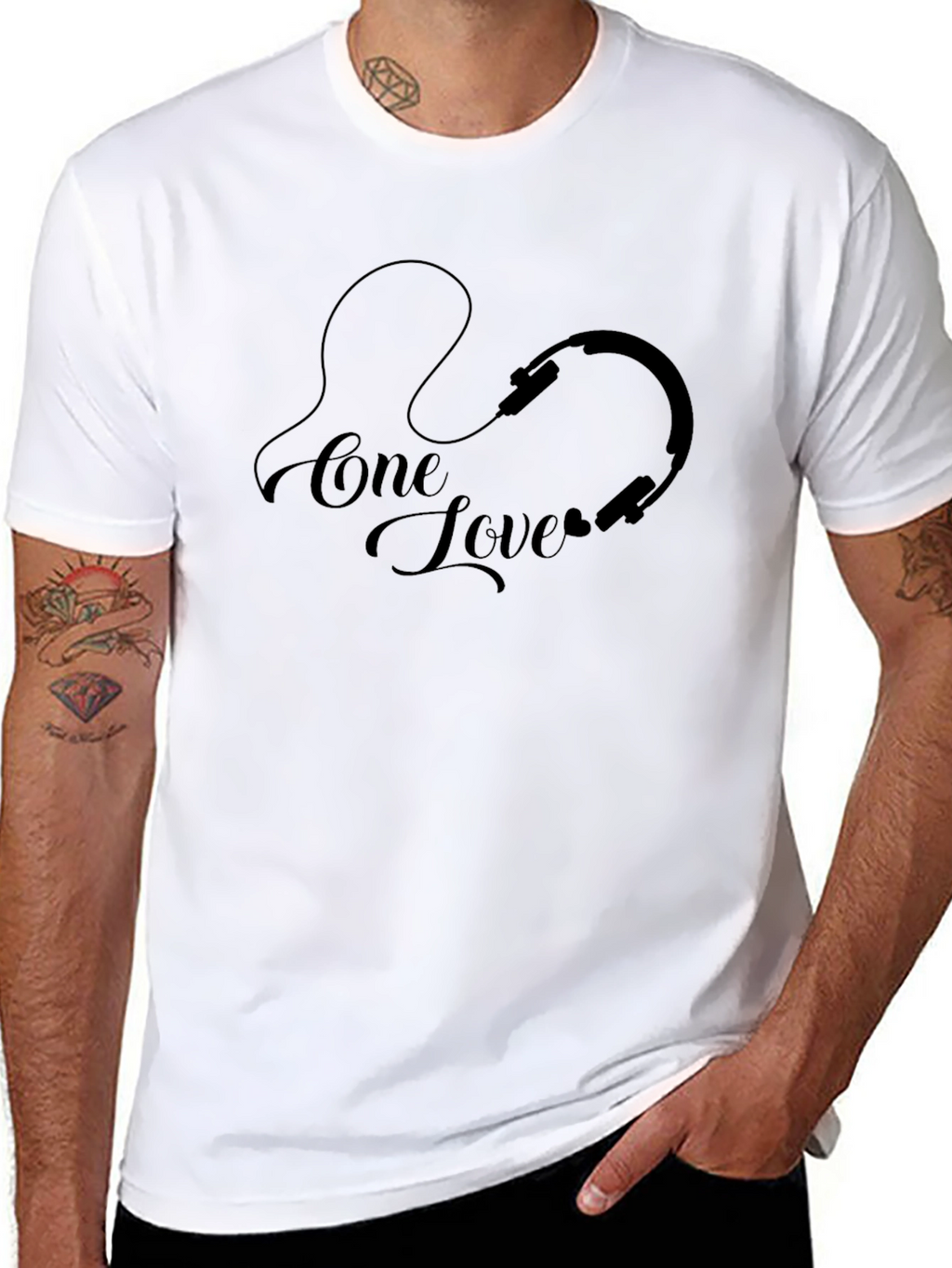 One Love Headphones Graphic T-Shirt