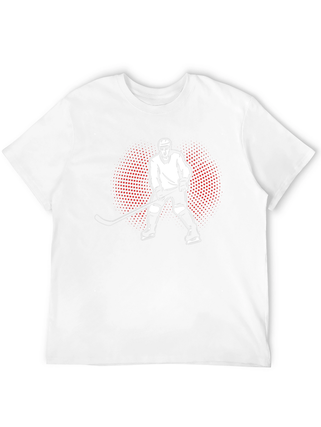Hockey Player Graphic Tee - Black Cotton T-Shirt