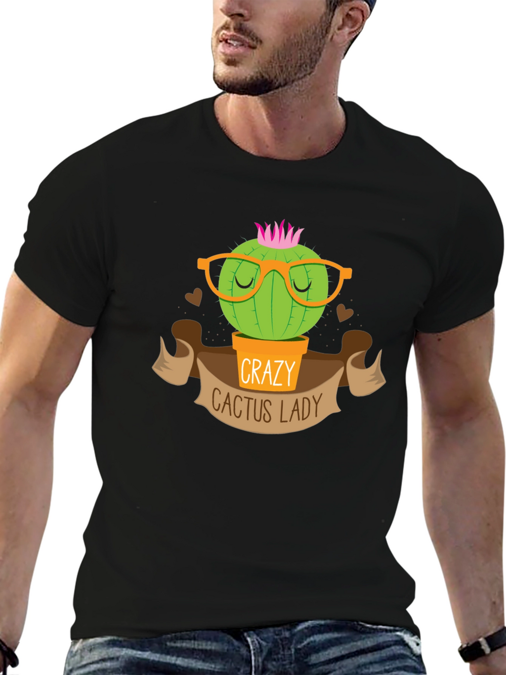 Crazy Cactus Lady T-Shirt Novelty Tee