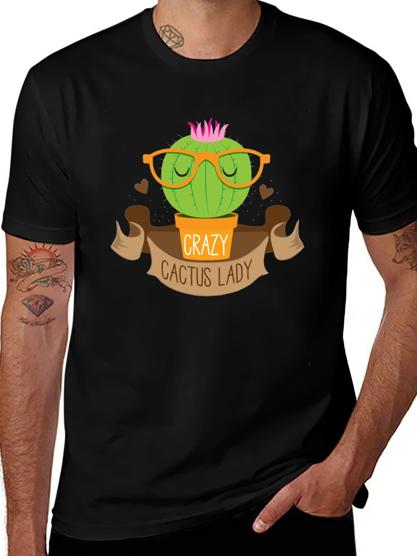 Crazy Cactus Lady T-Shirt Novelty Tee