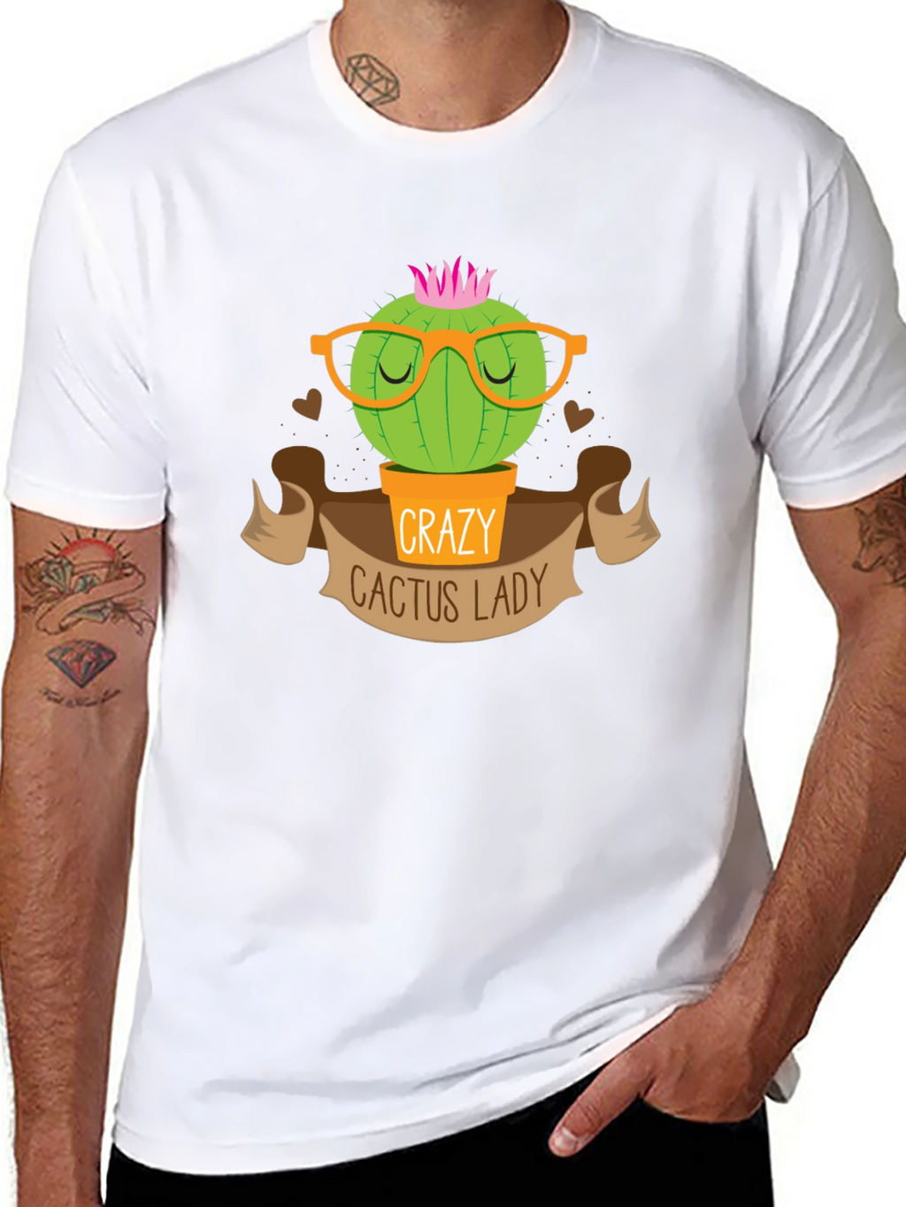 Crazy Cactus Lady T-Shirt Novelty Tee