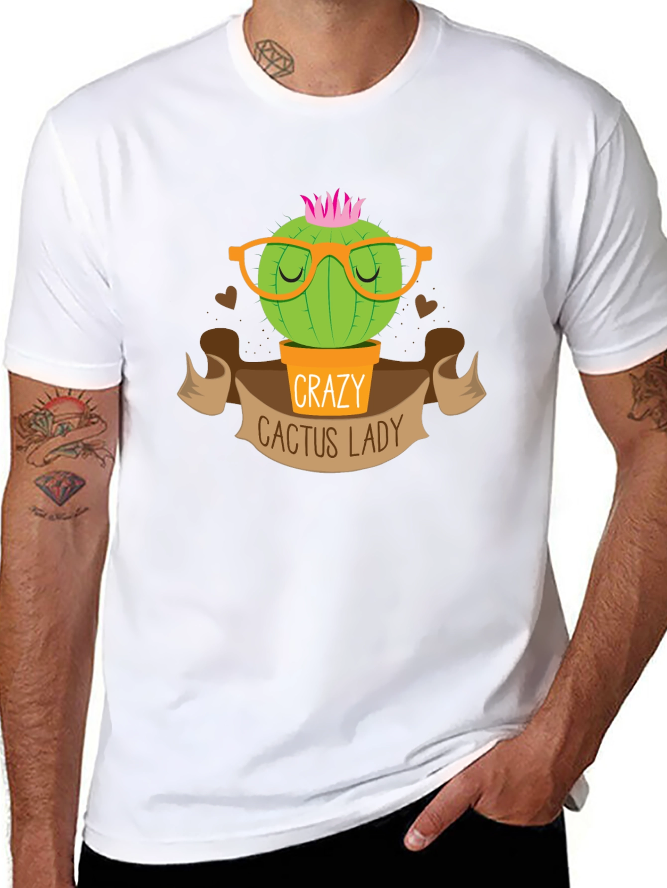Crazy Cactus Lady T-Shirt Novelty Tee