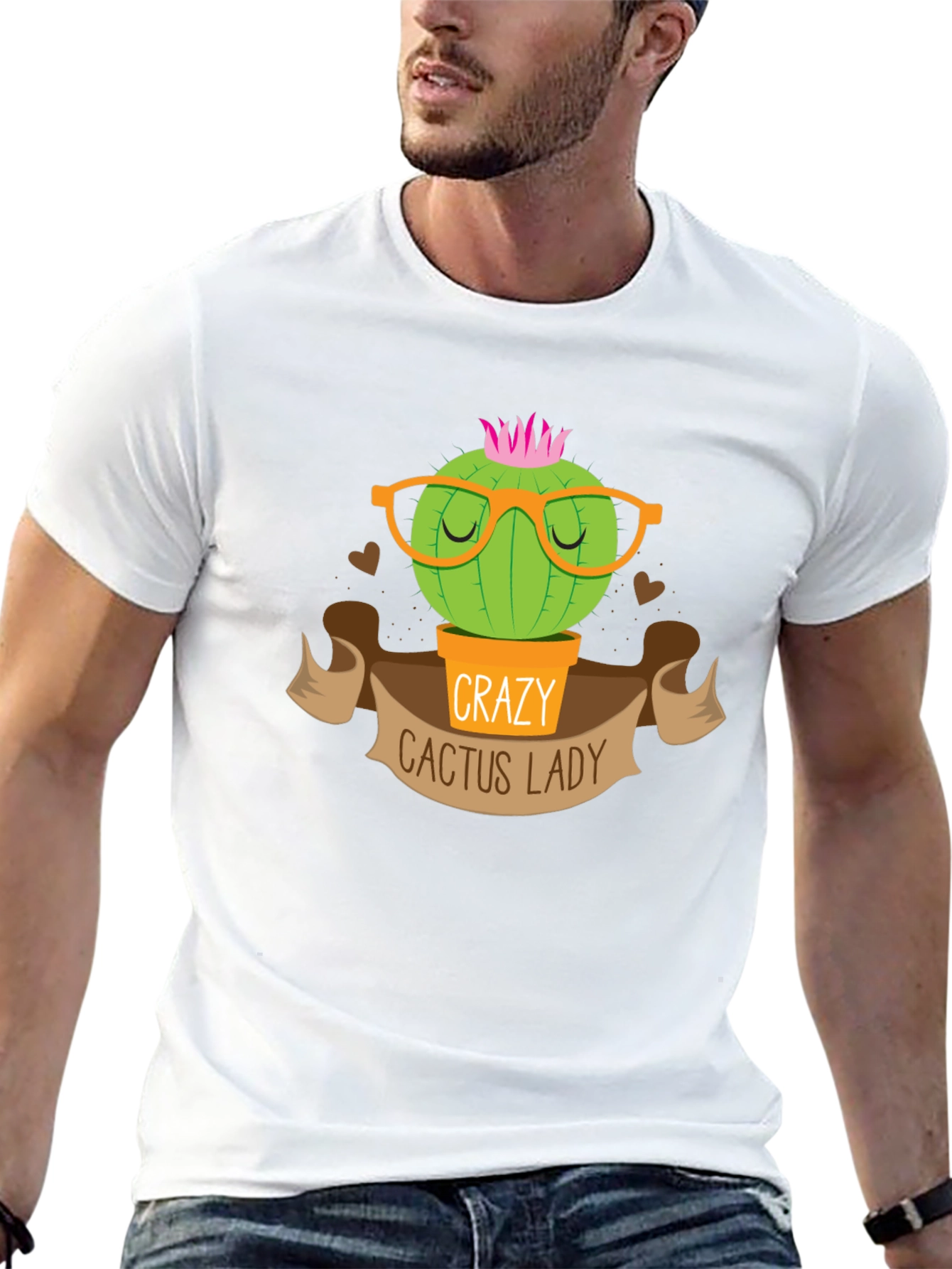Crazy Cactus Lady T-Shirt Novelty Tee