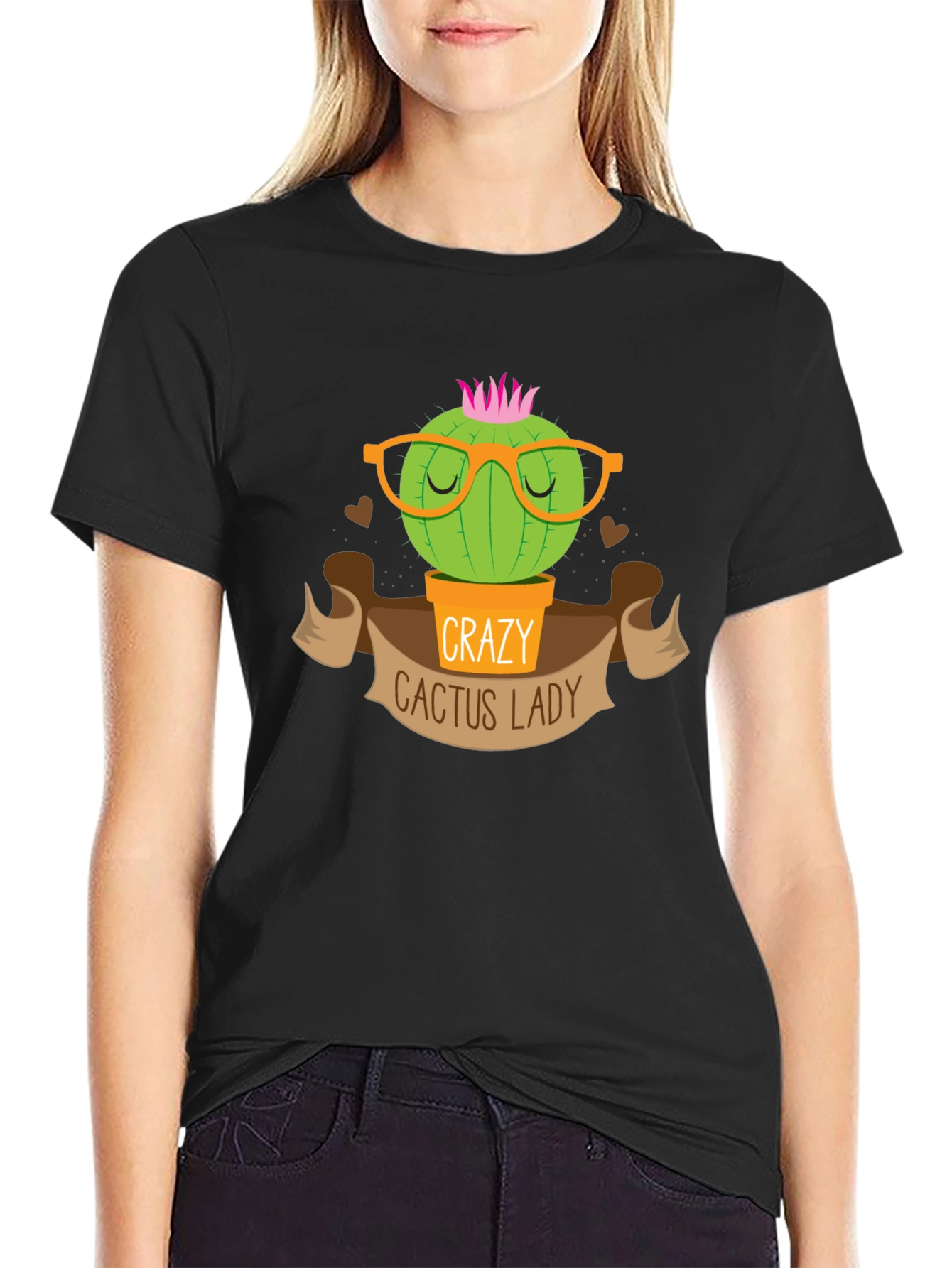 Crazy Cactus Lady T-Shirt Novelty Tee