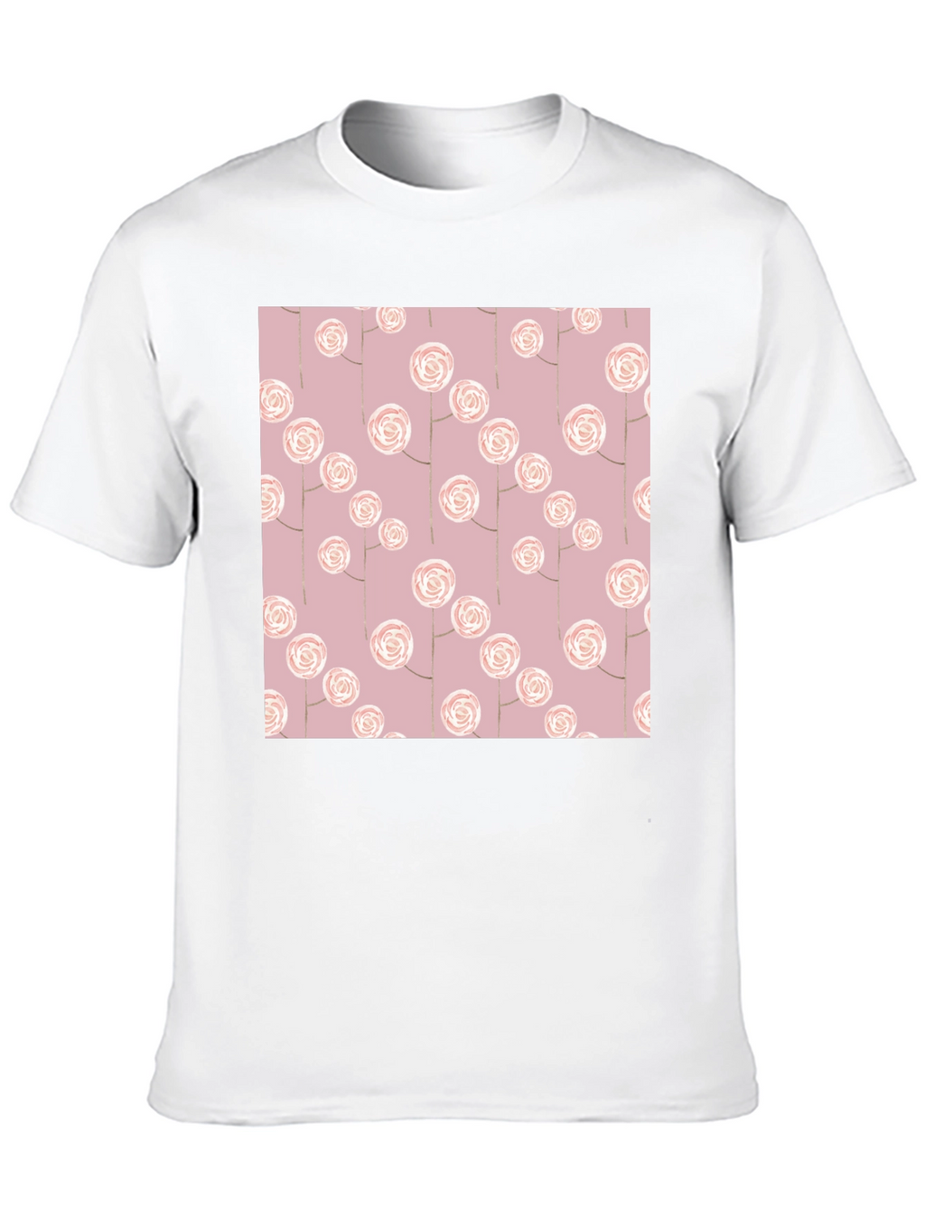 Floral Pattern Black T-Shirt