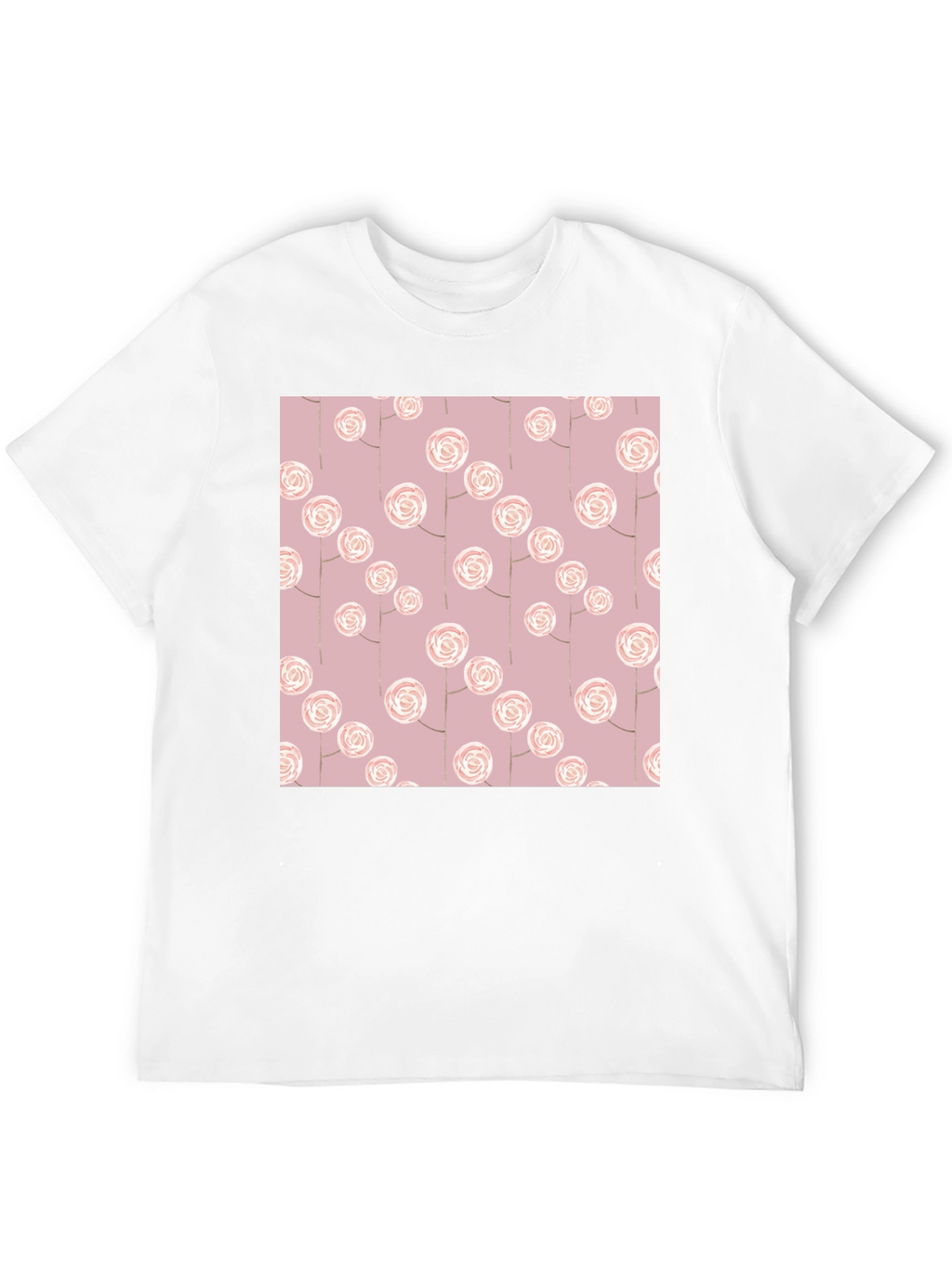Floral Pattern Black T-Shirt