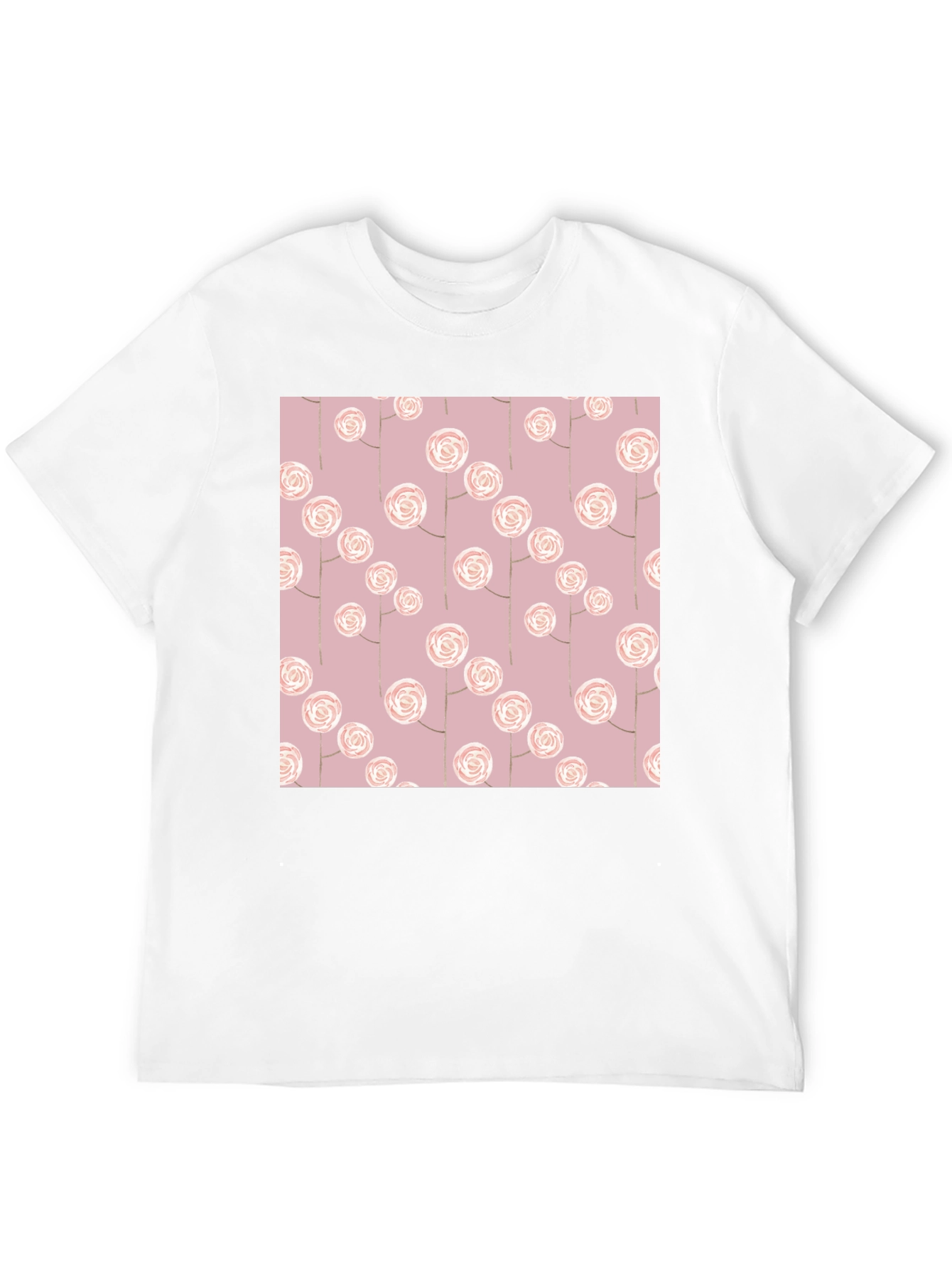 Floral Pattern Black T-Shirt
