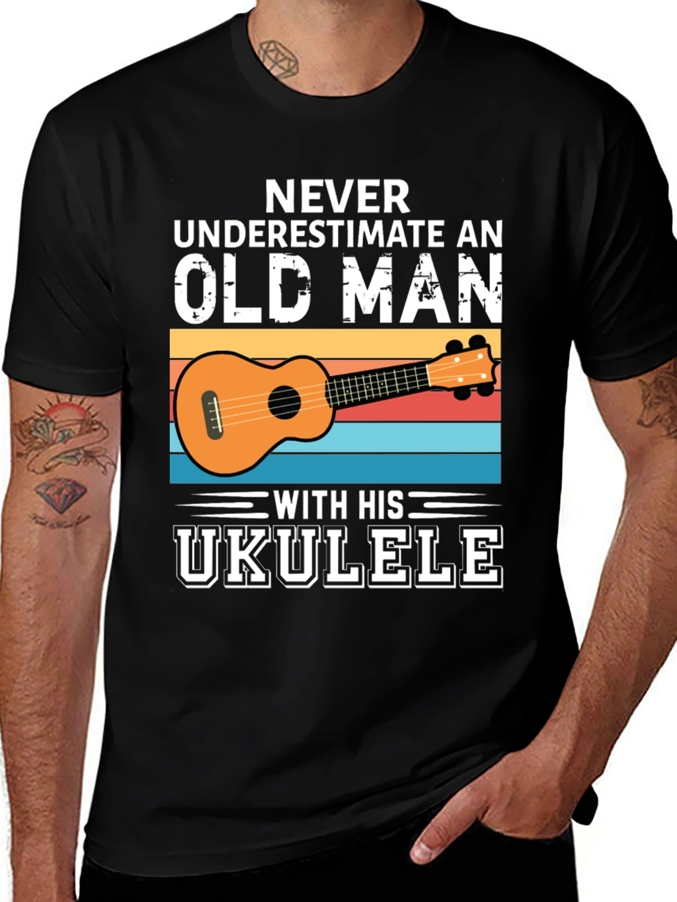 Old Man Ukulele Graphic Tee
