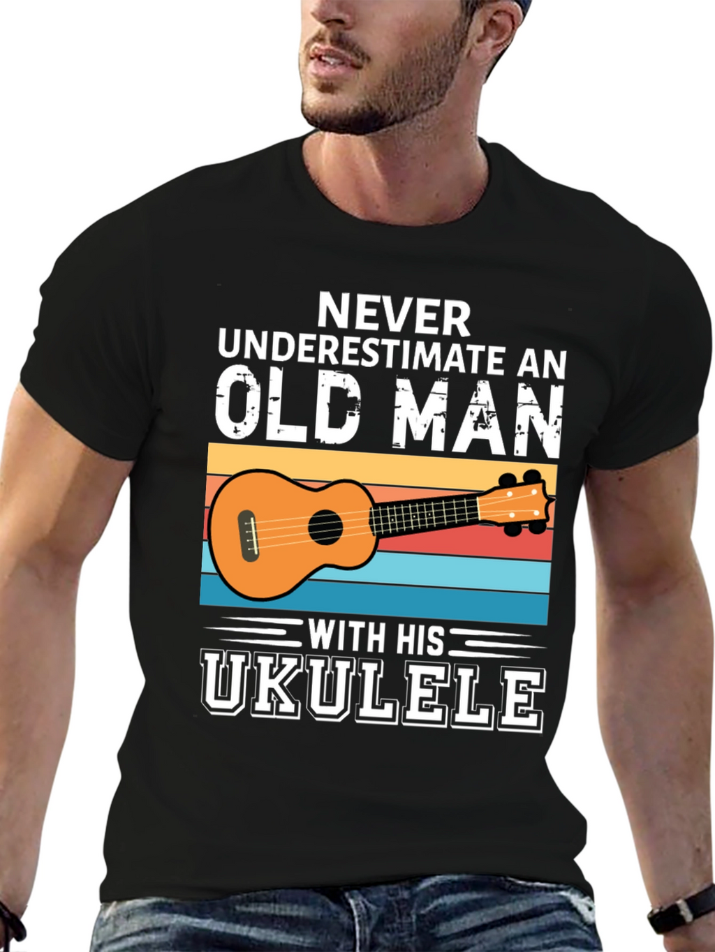 Old Man Ukulele Graphic Tee