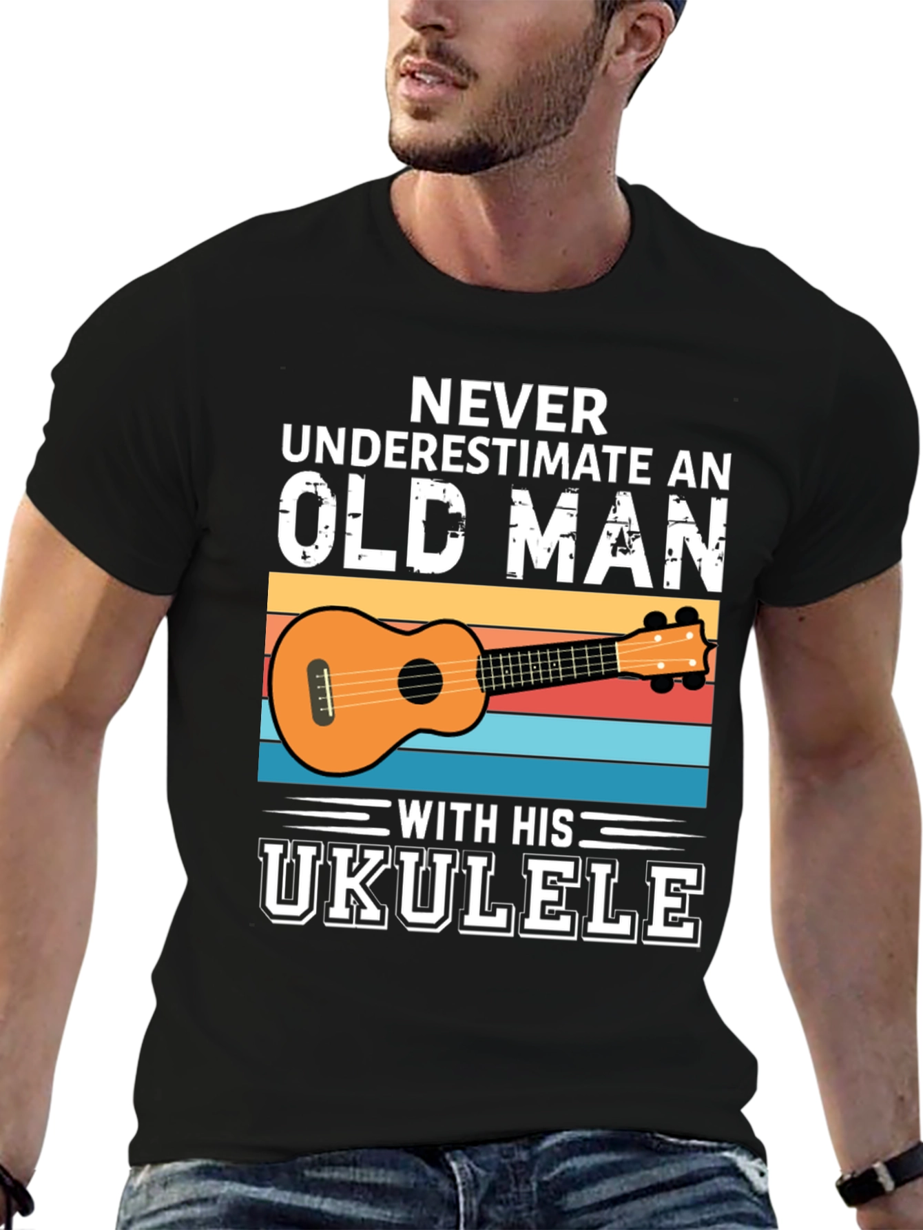 Old Man Ukulele Graphic Tee